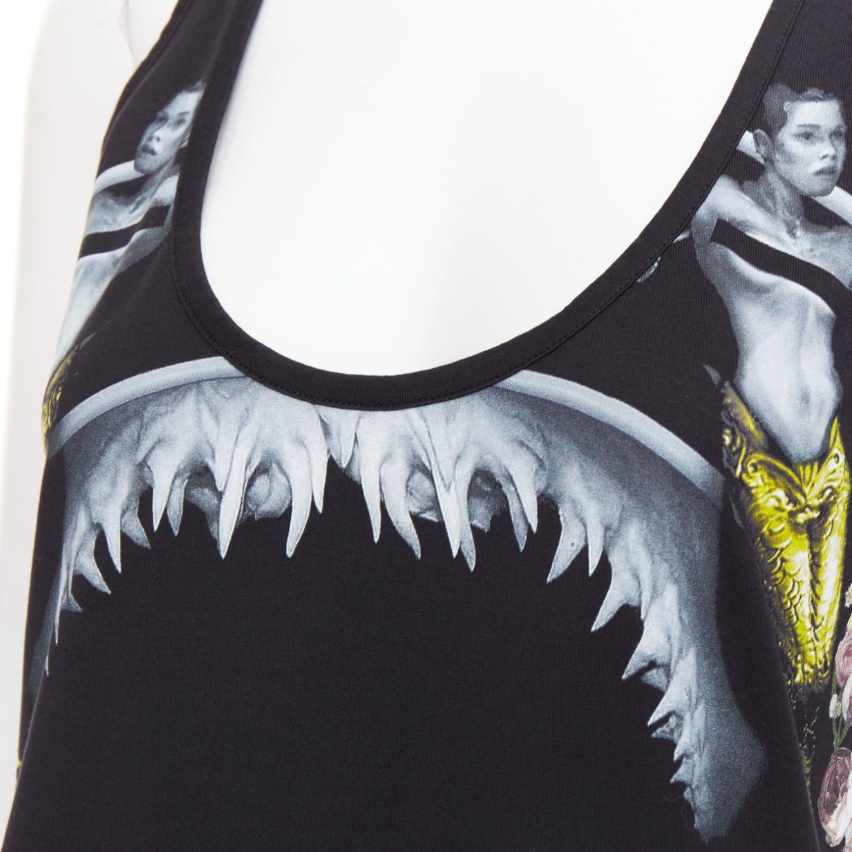 Givenchy GIVENCHY Riccardo Tisci 2014 Shark and Mermaid black cottoncoop tank top M Size M / US 6-8 / IT 42-44 - 7 Thumbnail