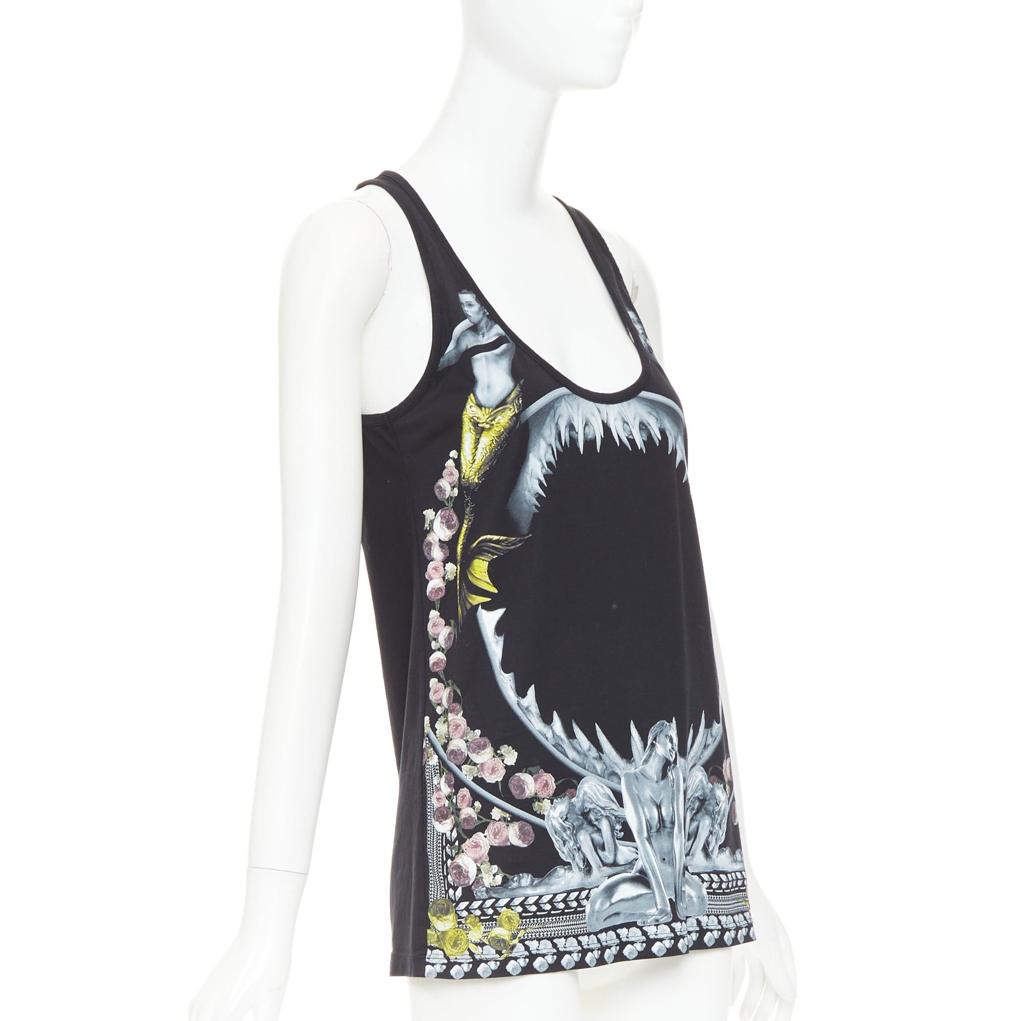 Givenchy GIVENCHY Riccardo Tisci 2014 Shark and Mermaid black cottoncoop tank top M Size M / US 6-8 / IT 42-44 - 3 Thumbnail