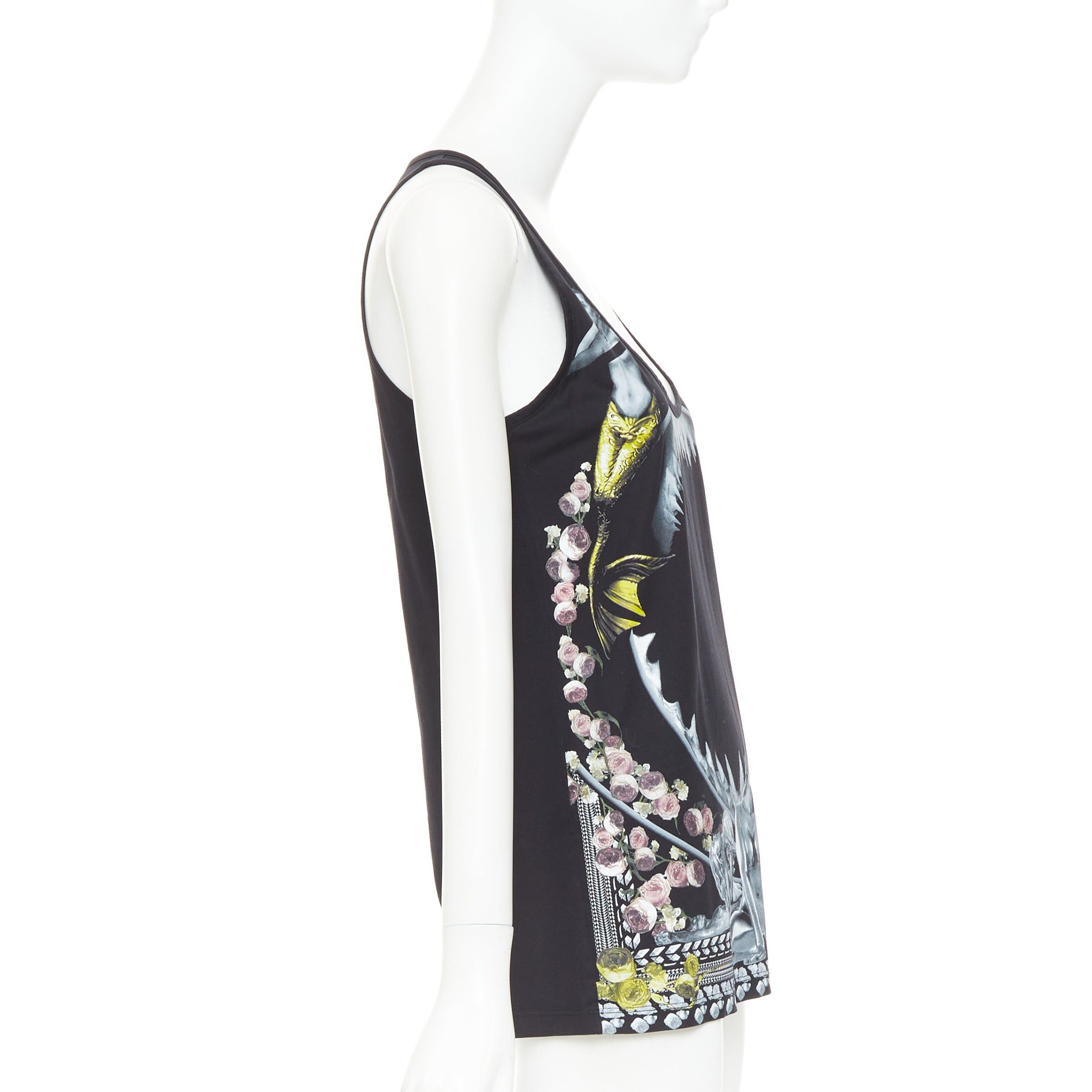 Givenchy GIVENCHY Riccardo Tisci 2014 Shark and Mermaid black cottoncoop tank top M Size M / US 6-8 / IT 42-44 - 4 Thumbnail