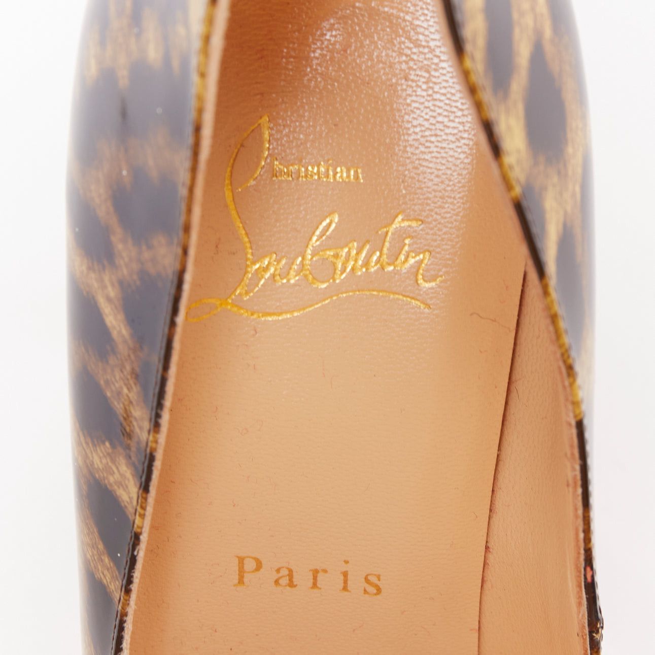 Christian Louboutin CHRISTIAN LOUBOUTIN Very Prive Spikes 120 brown leopard patent peep spikes heels EU39 Size US 9 / IT 39 - 9 Thumbnail