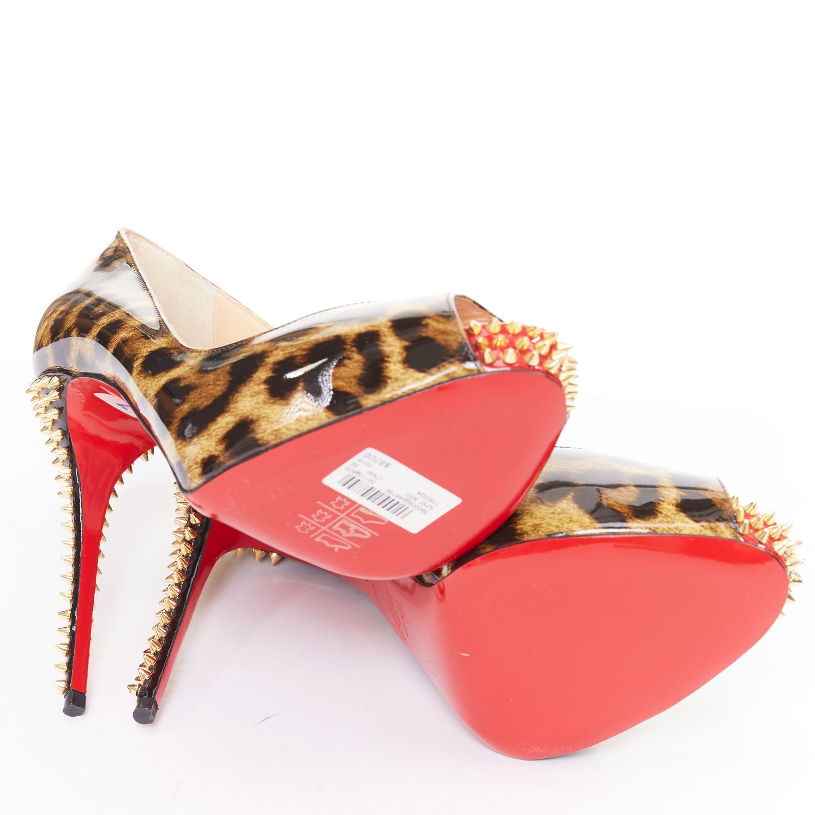 Christian Louboutin CHRISTIAN LOUBOUTIN Very Prive Spikes 120 brown leopard patent peep spikes heels EU39 Size US 9 / IT 39 - 11 Thumbnail