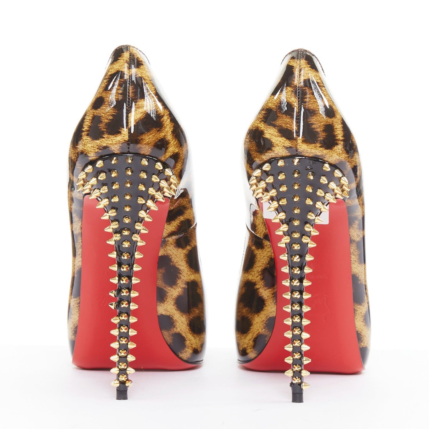 Christian Louboutin CHRISTIAN LOUBOUTIN Very Prive Spikes 120 brown leopard patent peep spikes heels EU39 Size US 9 / IT 39 - 5 Thumbnail