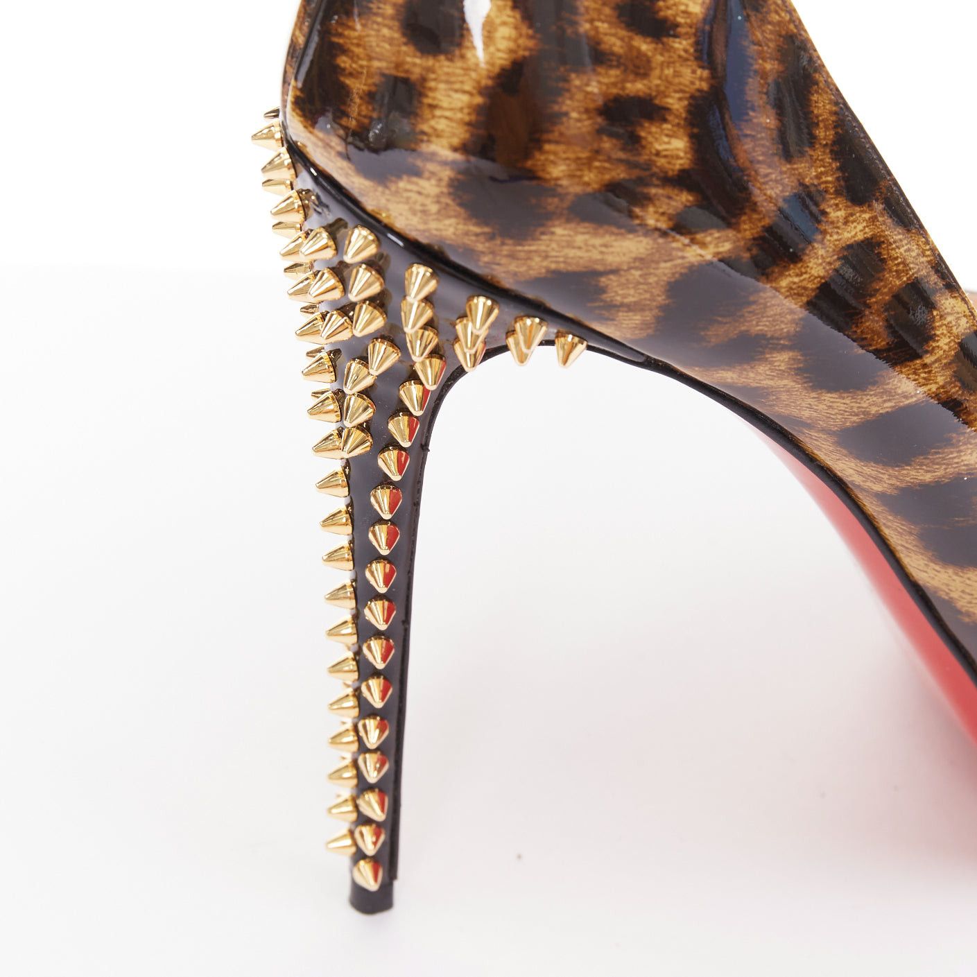 Christian Louboutin CHRISTIAN LOUBOUTIN Very Prive Spikes 120 brown leopard patent peep spikes heels EU39 Size US 9 / IT 39 - 8 Thumbnail