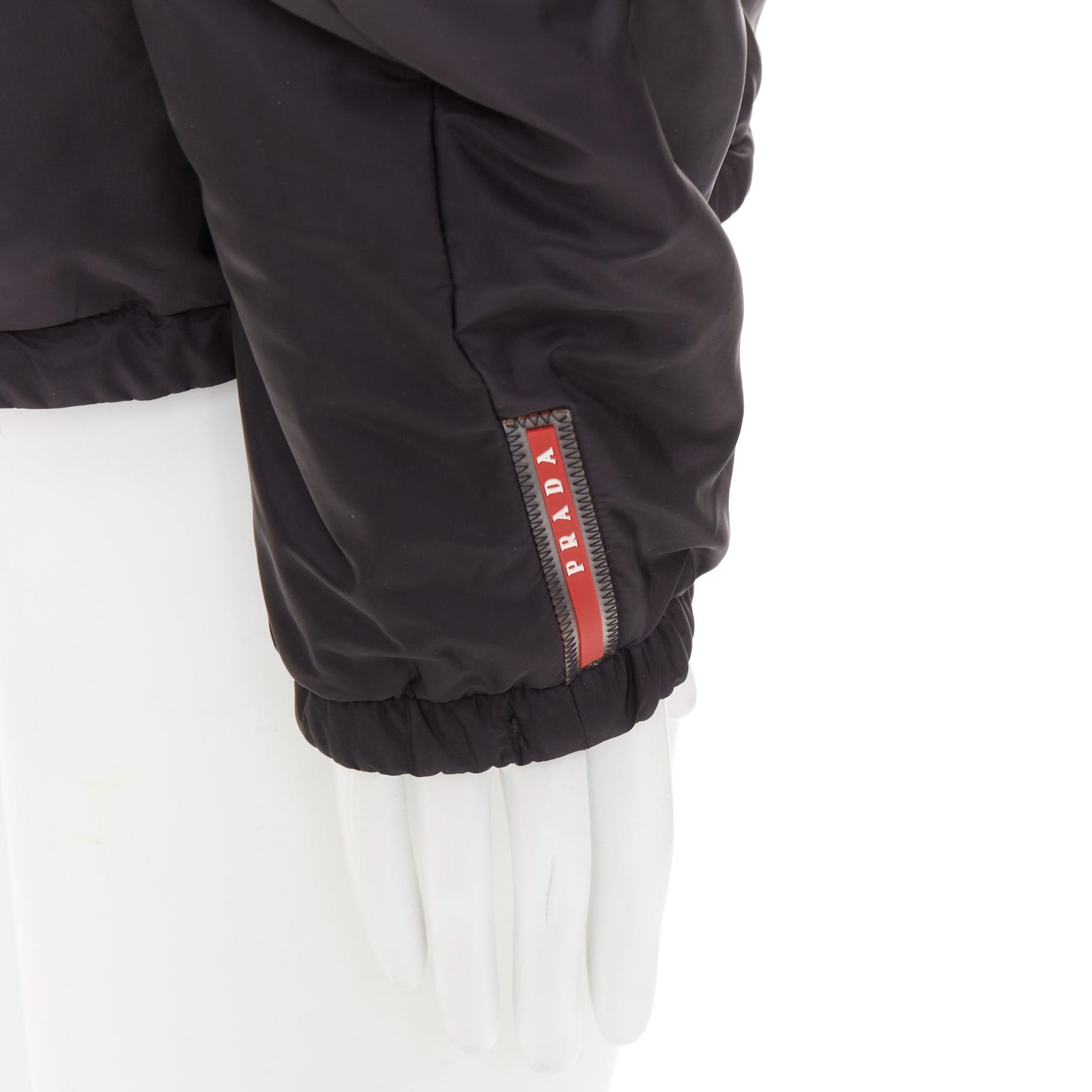 Prada PRADA Linea Rossa 2014 Reversible black burgundy gingham nylon hooded windbreaker jacket IT52 XL Size US XL / EU 56 / 4 - 13 Thumbnail