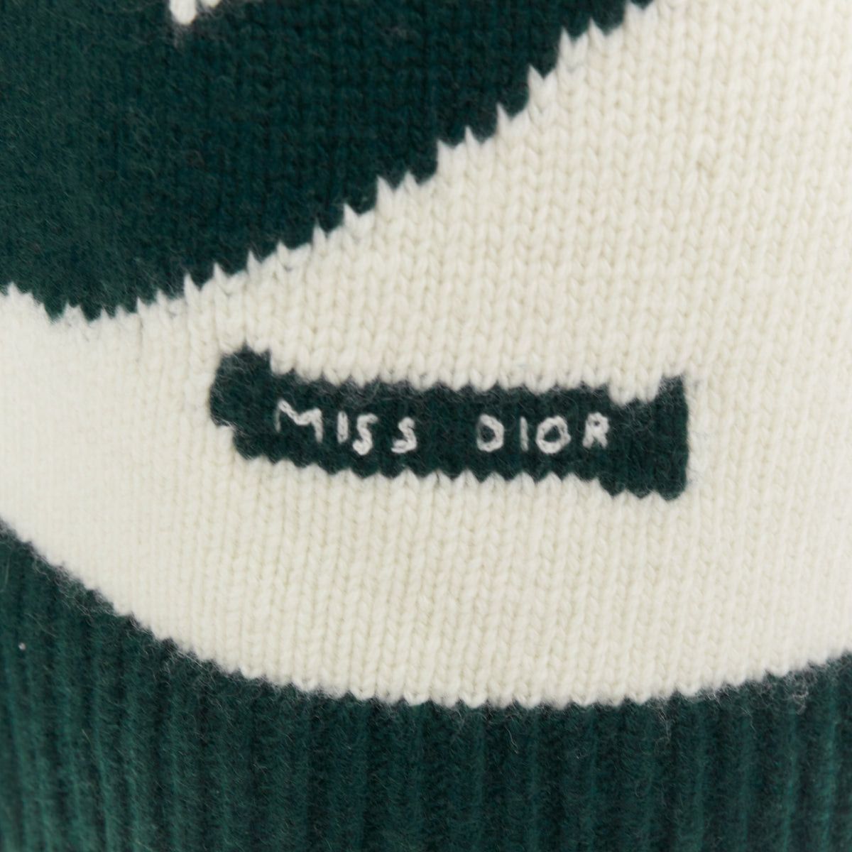Dior CHRISTIAN DIOR C'est Non cream green wool cashmere graphics oversized sweater FR34 XS Size XS / US 0-2 / IT 36-38 - 9 Thumbnail