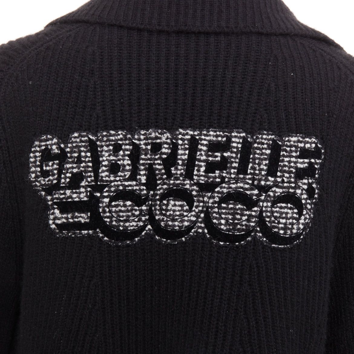 Chanel CHANEL 100% cashmere lack GABRIELLE COCO velvet cable knit collared cardigan FR36 S Size S / US 4 / IT 40 - 6 Thumbnail