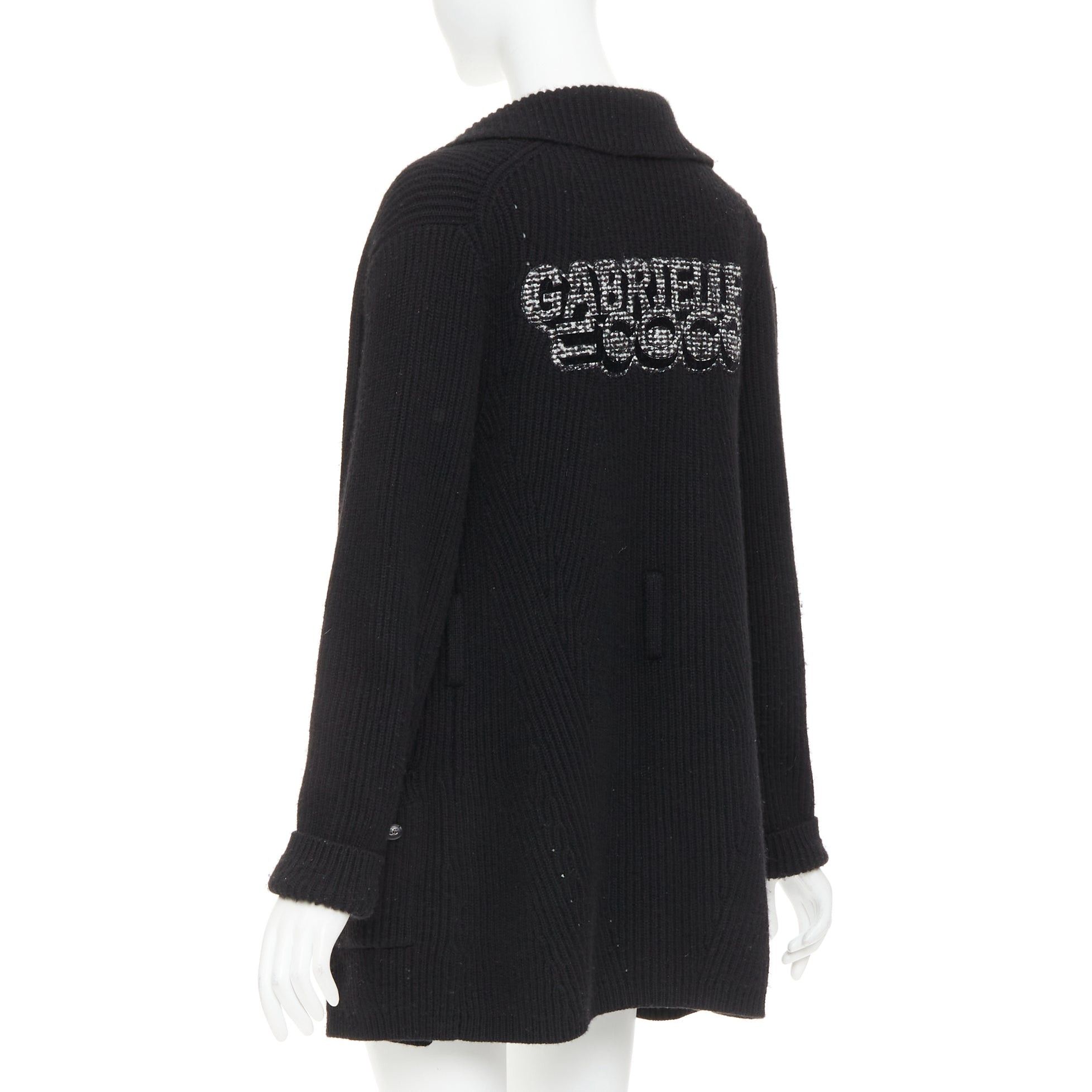 Chanel CHANEL 100% cashmere lack GABRIELLE COCO velvet cable knit collared cardigan FR36 S Size S / US 4 / IT 40 - 5 Thumbnail