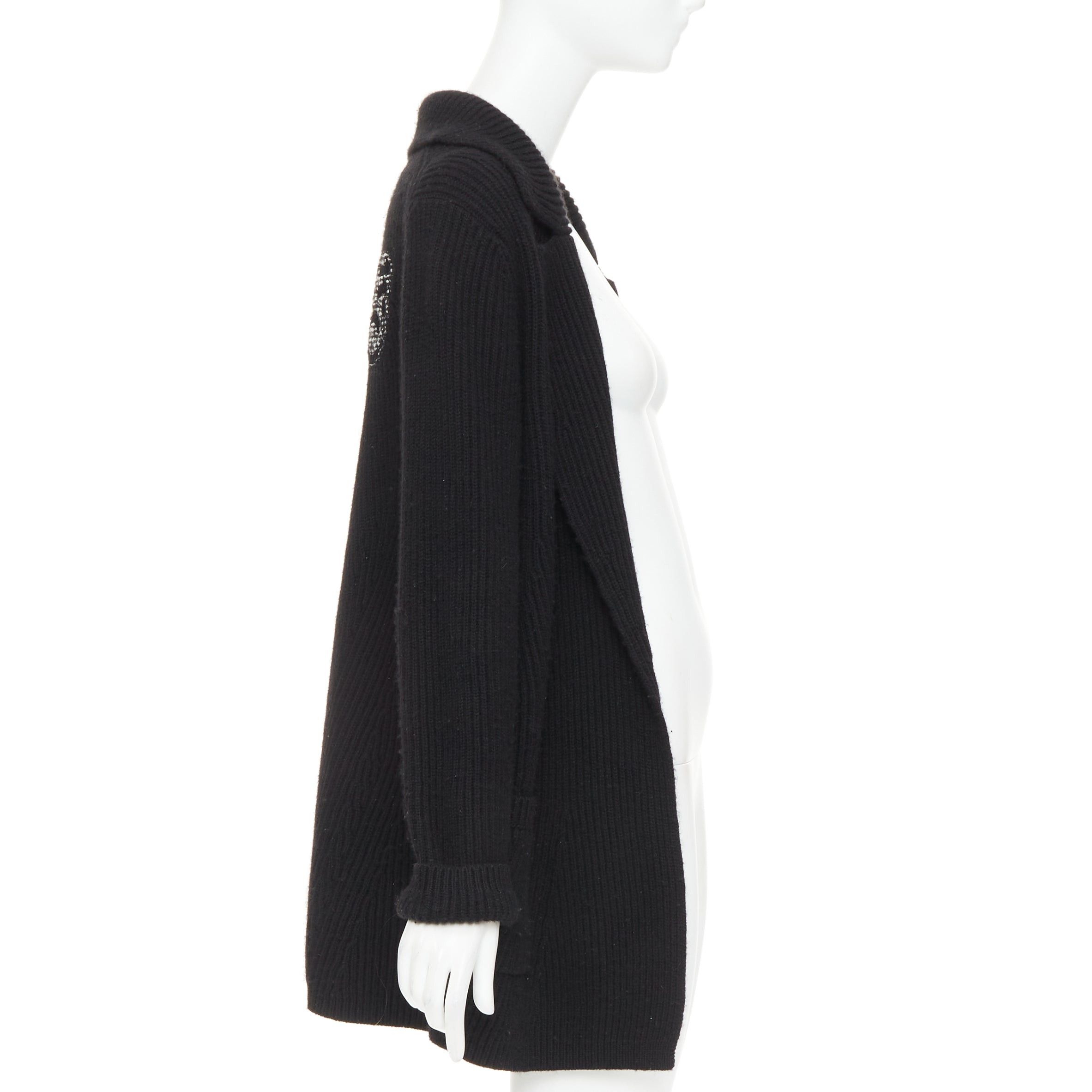 Chanel CHANEL 100% cashmere lack GABRIELLE COCO velvet cable knit collared cardigan FR36 S Size S / US 4 / IT 40 - 4 Thumbnail