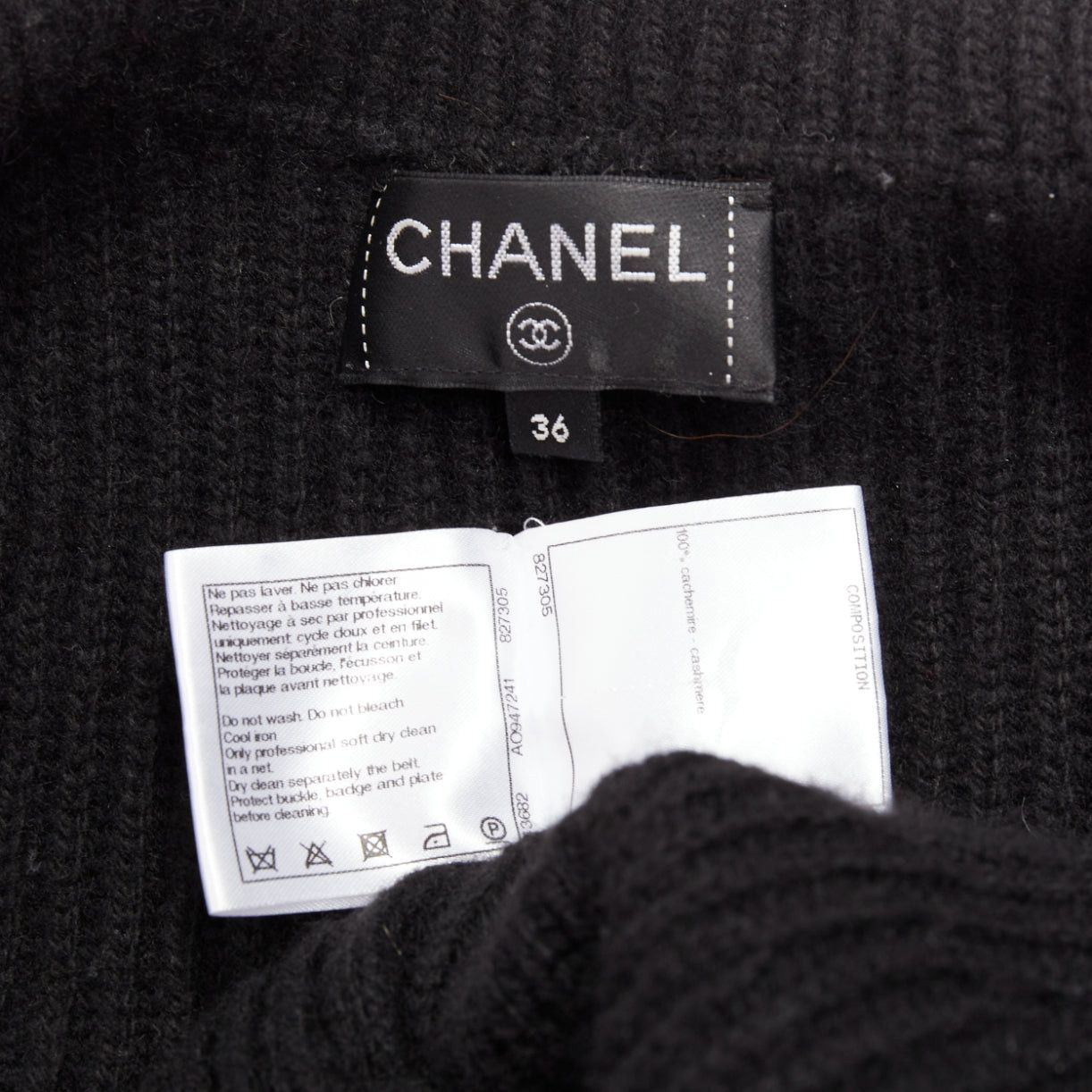 Chanel CHANEL 100% cashmere lack GABRIELLE COCO velvet cable knit collared cardigan FR36 S Size S / US 4 / IT 40 - 8 Thumbnail