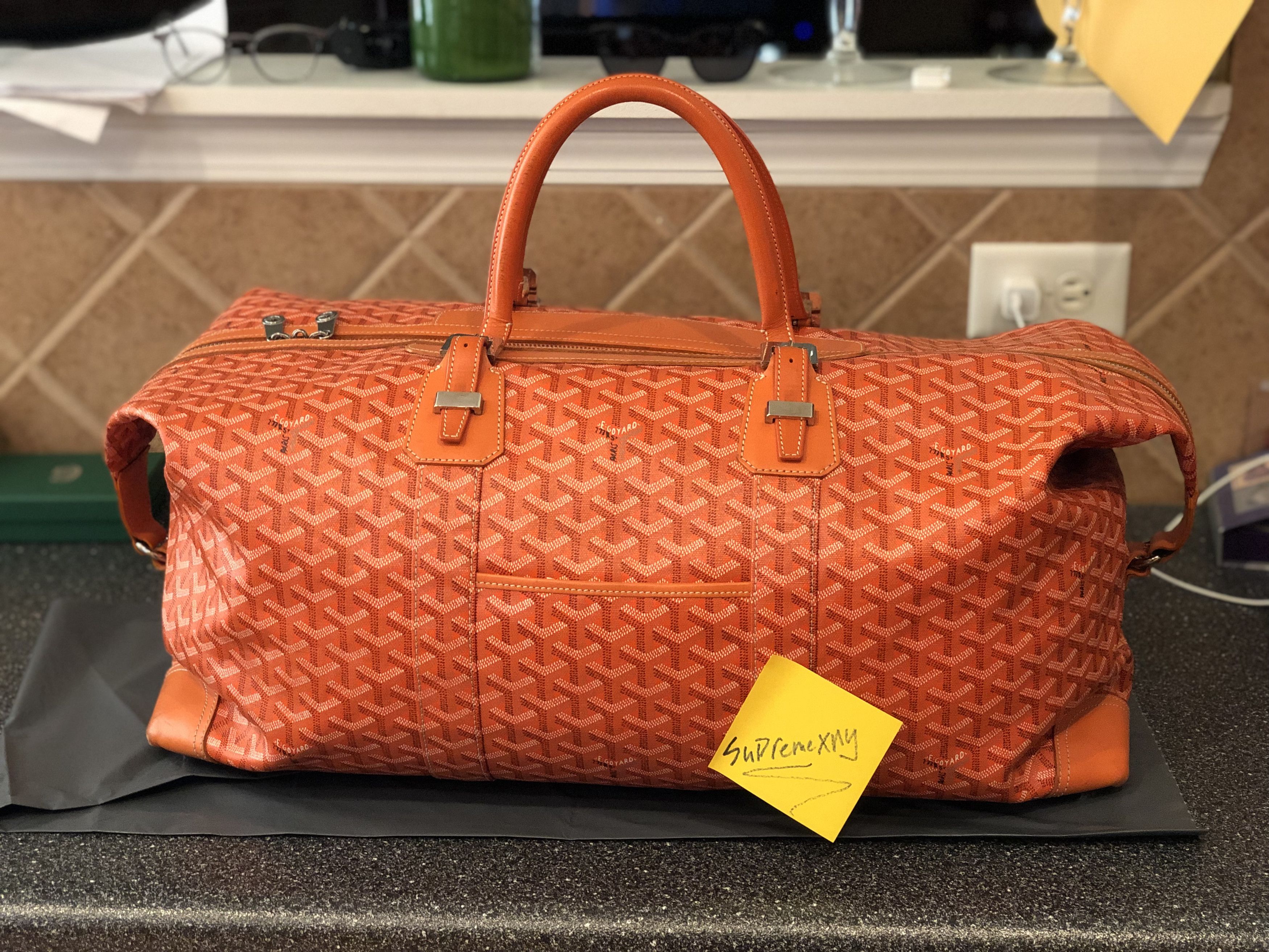 Sold at Auction: GOYARD GOYARDINE CANVAS BOEING 55 TRAVEL BAG