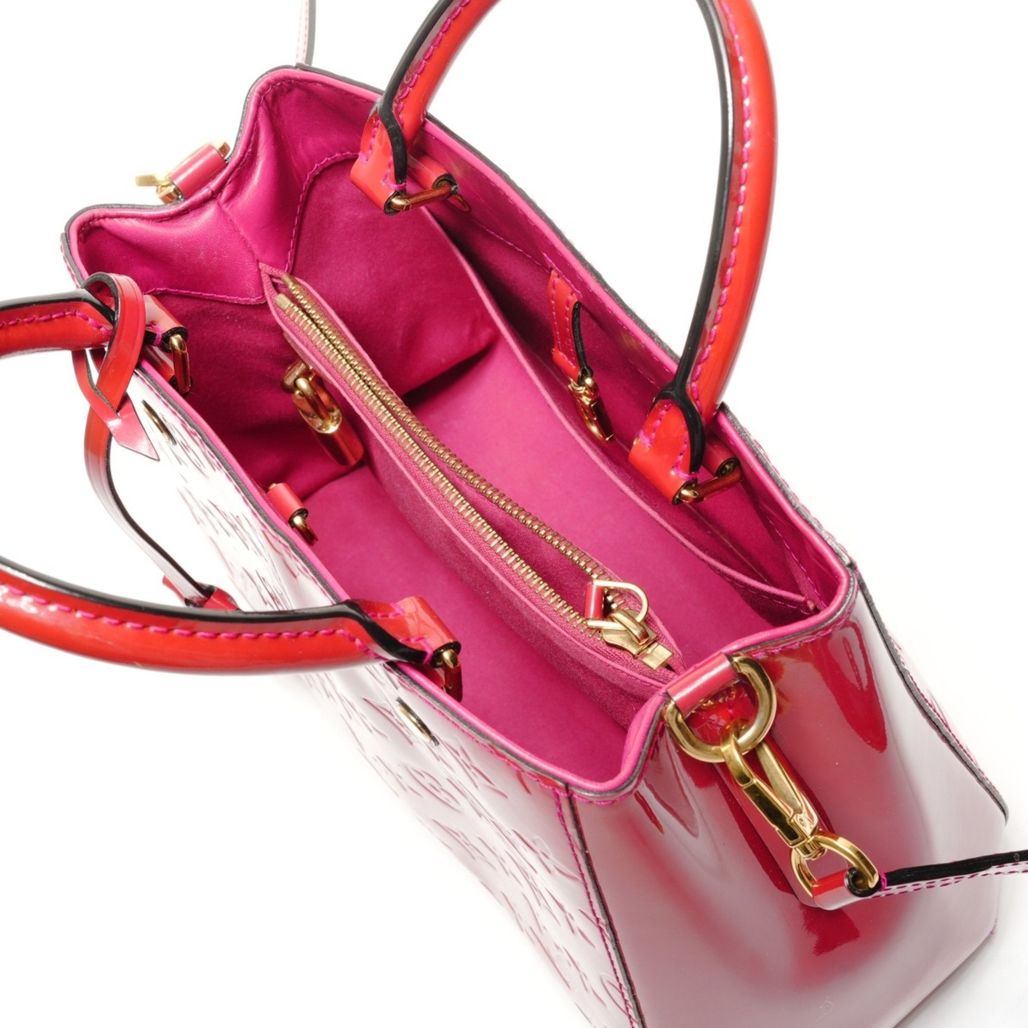 Louis Vuitton Louis Vuitton 2015 Vernis Montaigne BB Handbag, Red, WS27270 Size ONE SIZE - 11 Thumbnail