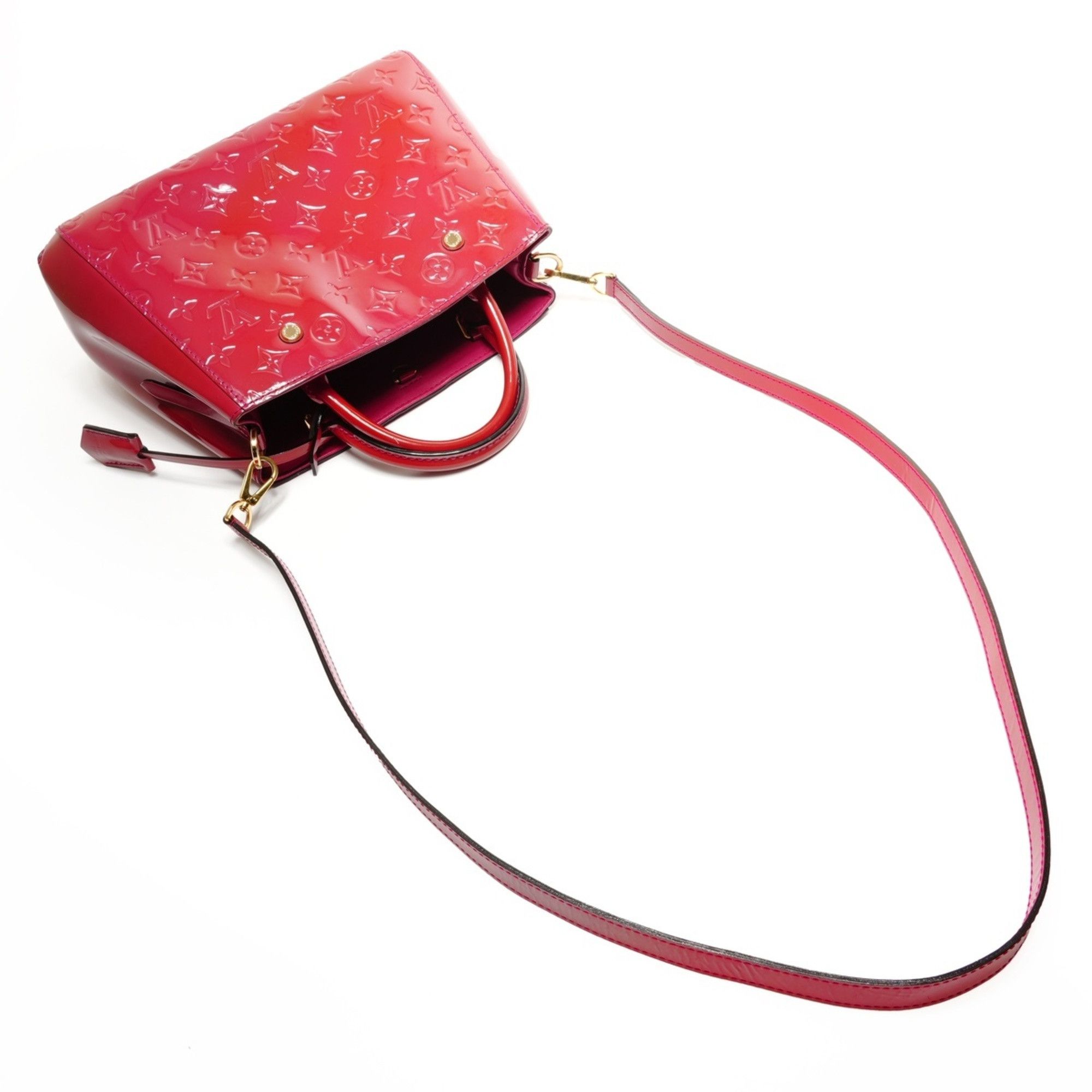 Louis Vuitton Louis Vuitton 2015 Vernis Montaigne BB Handbag, Red, WS27270 Size ONE SIZE - 8 Thumbnail