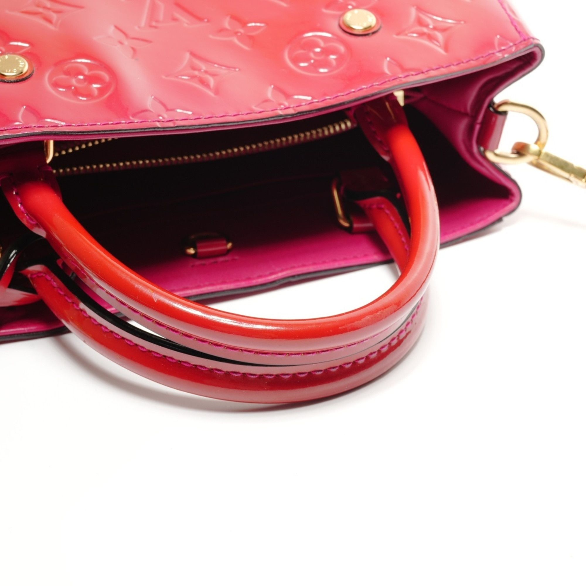 Louis Vuitton Louis Vuitton 2015 Vernis Montaigne BB Handbag, Red, WS27270 Size ONE SIZE - 12 Thumbnail
