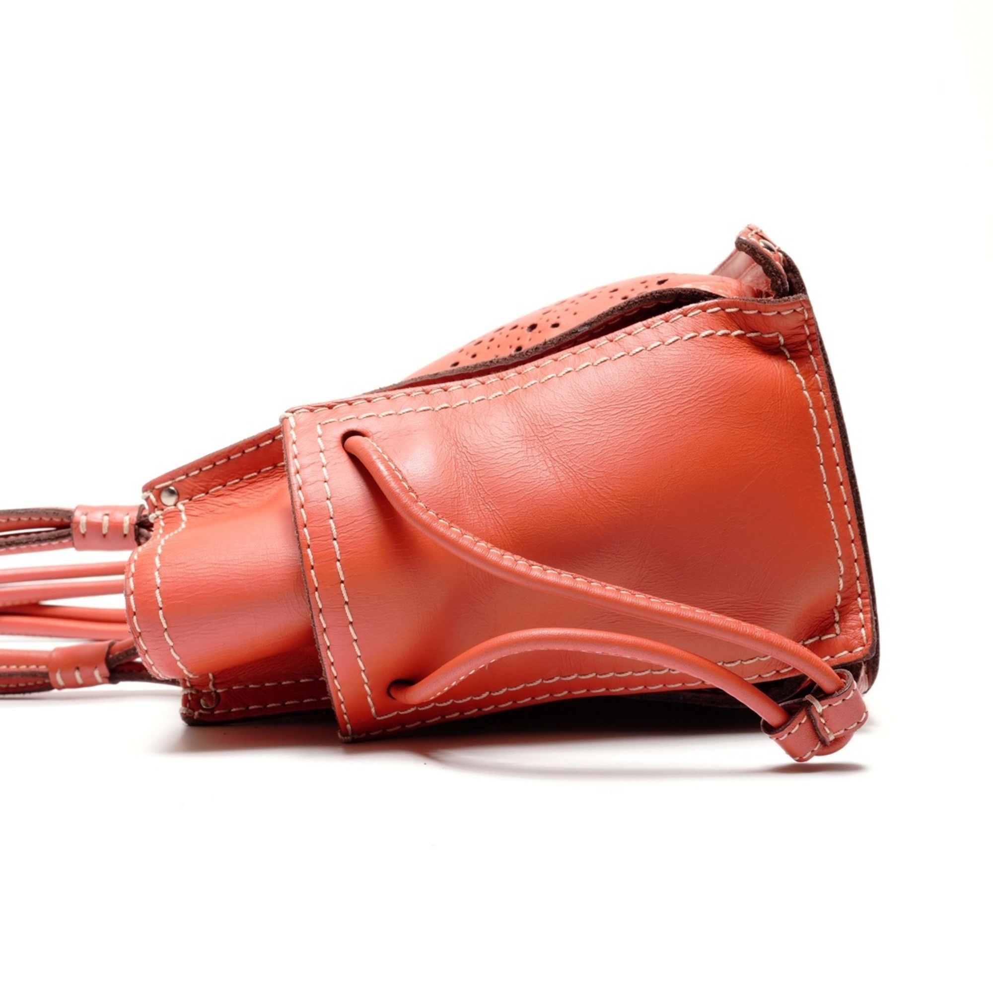 Loewe LOEWE Anagram Perforated Leather Handbag, Orange, WS27244 Size ONE SIZE - 4 Thumbnail