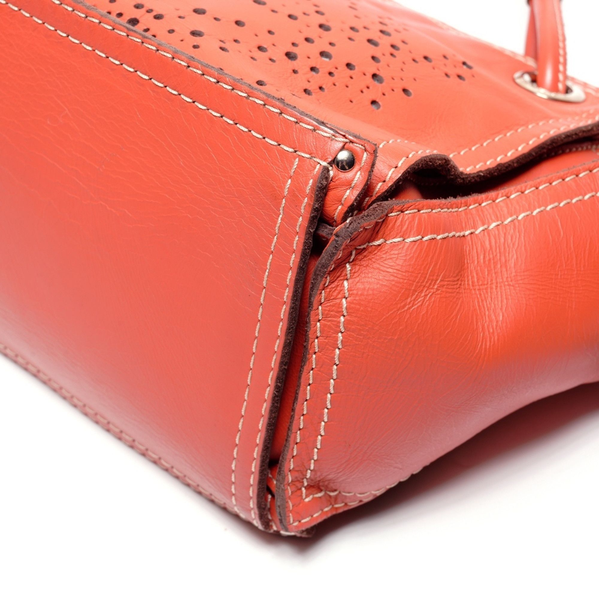 Loewe LOEWE Anagram Perforated Leather Handbag, Orange, WS27244 Size ONE SIZE - 7 Thumbnail