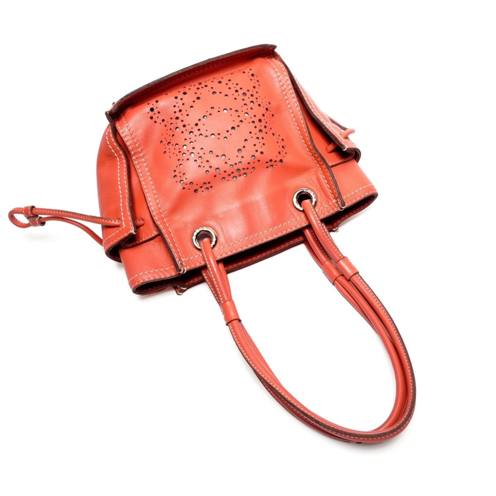 Loewe LOEWE Anagram Perforated Leather Handbag, Orange, WS27244 Size ONE SIZE - 9 Thumbnail