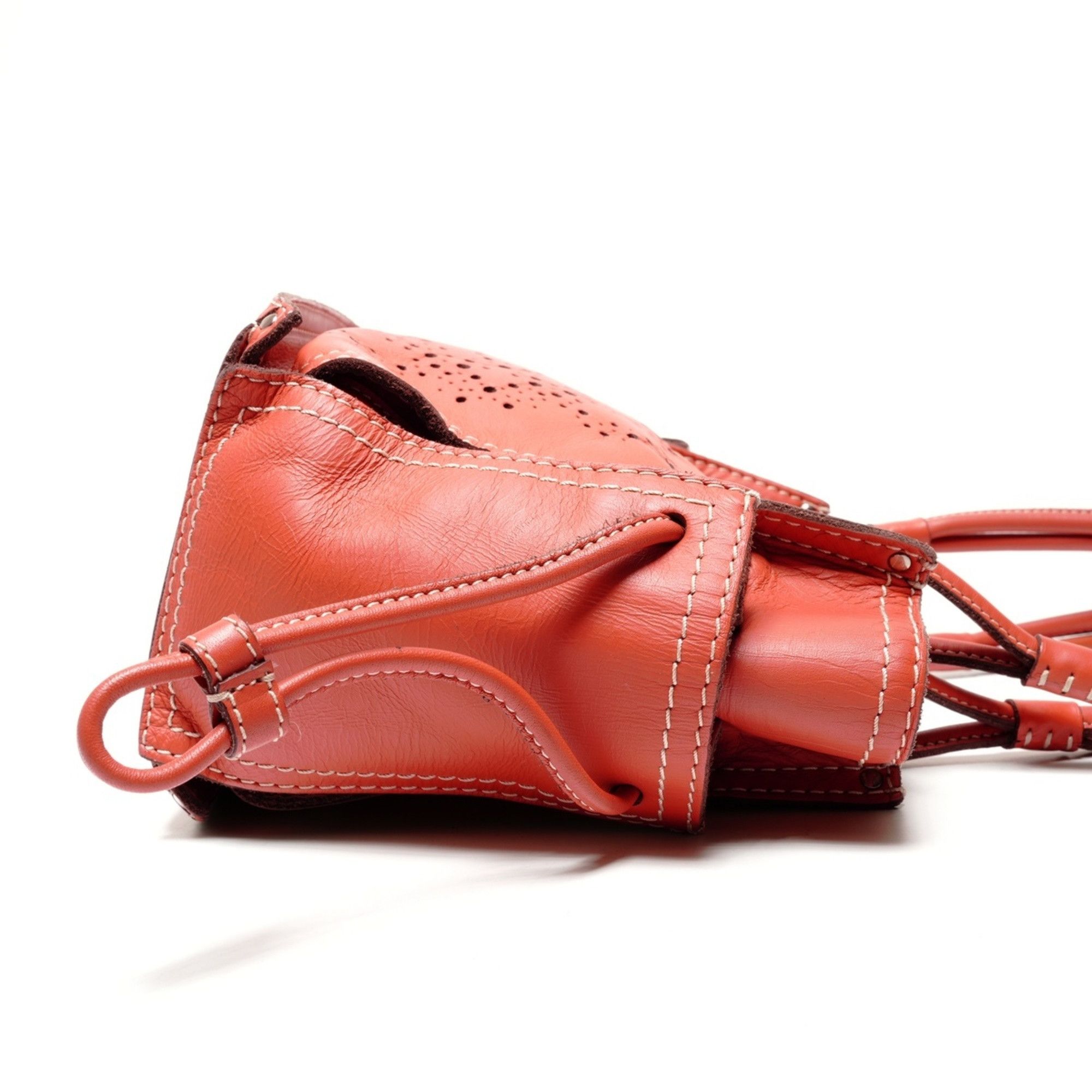 Loewe LOEWE Anagram Perforated Leather Handbag, Orange, WS27244 Size ONE SIZE - 5 Thumbnail