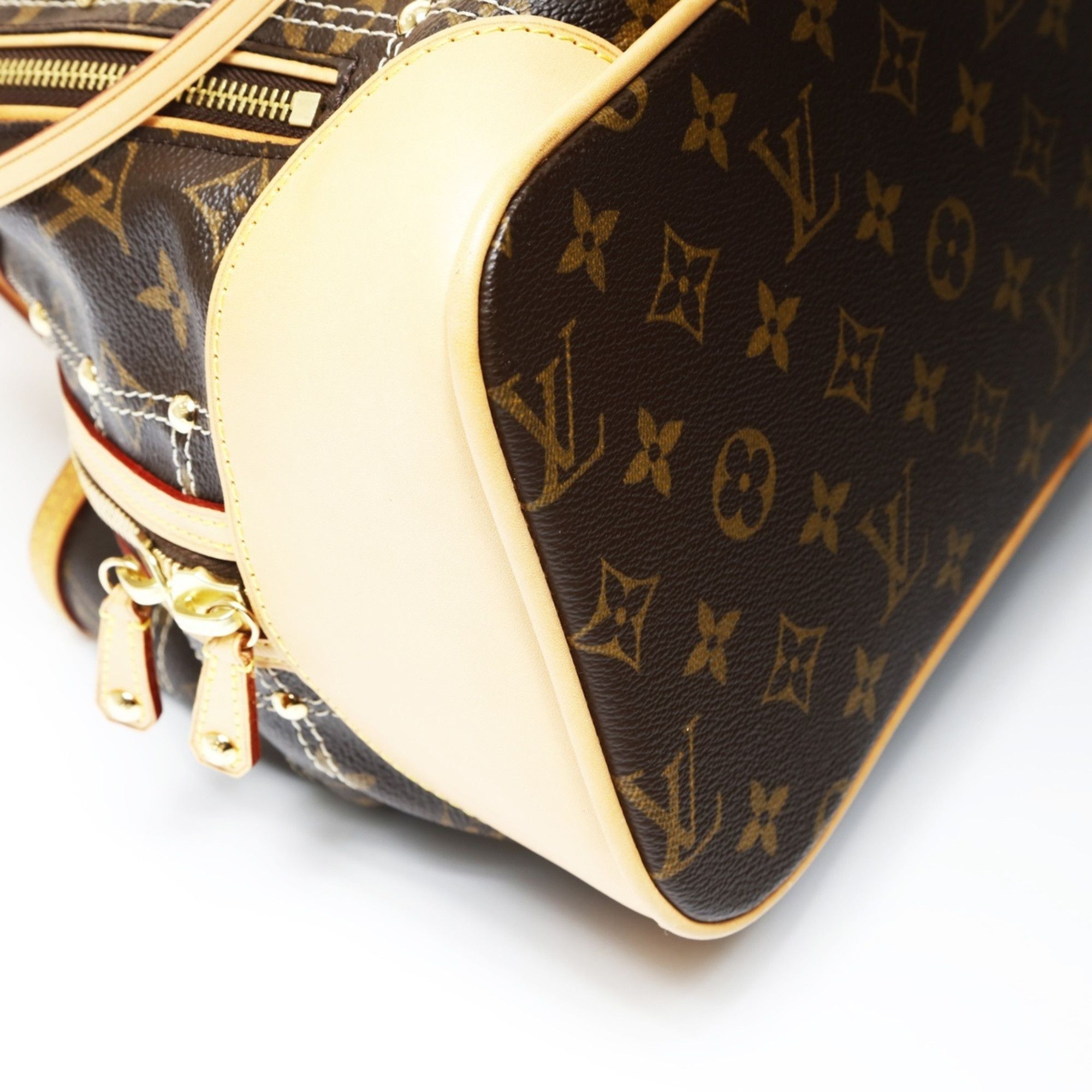 Louis Vuitton Louis Vuitton 2007 Monogram Rivet Handbag Brown WS26981 Size ONE SIZE - 6 Thumbnail