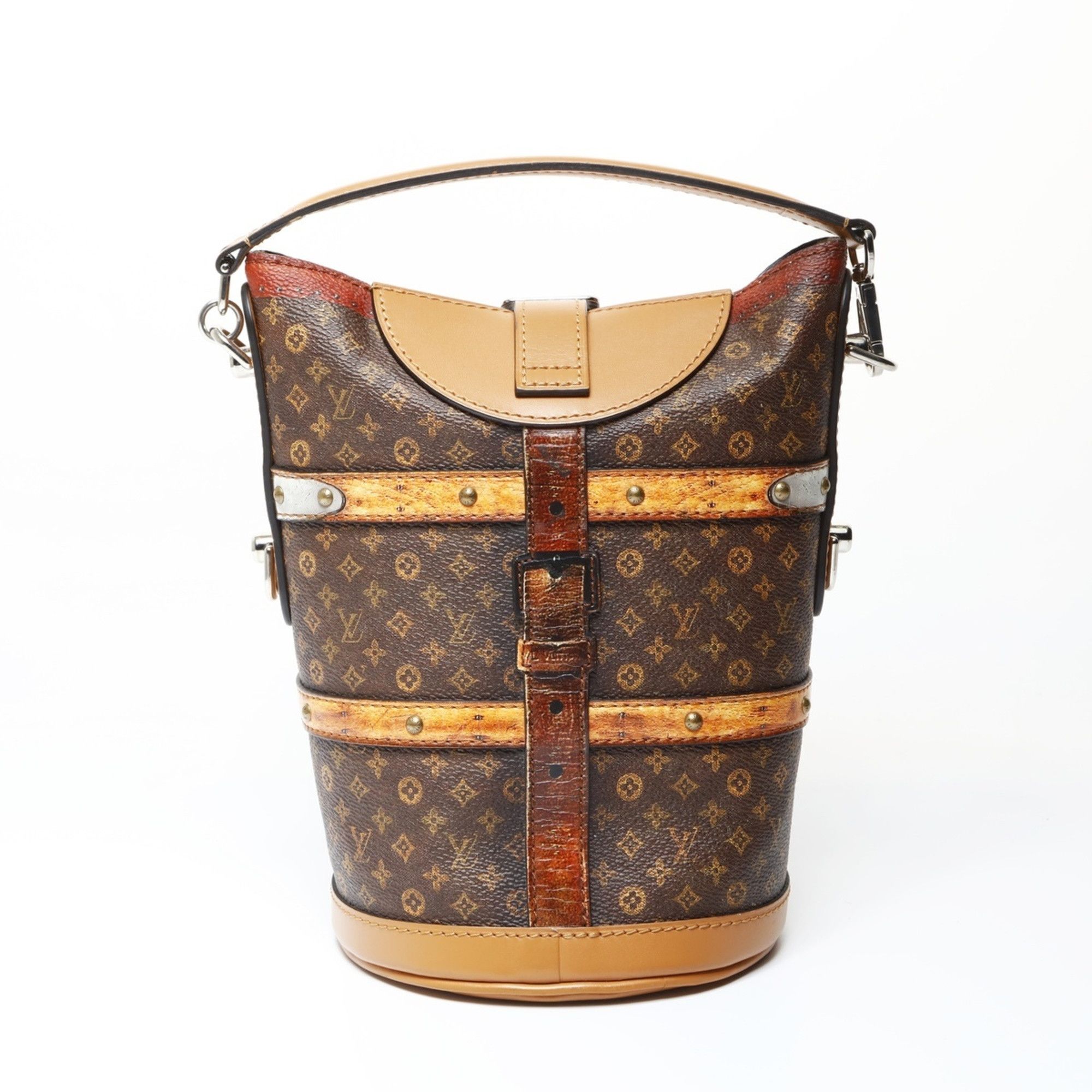 Louis Vuitton Louis Vuitton 2018 Monogram Trompe L'oeil Duffel Bag/Shoulder Bag, Brown, WS26629 Size ONE SIZE - 3 Thumbnail