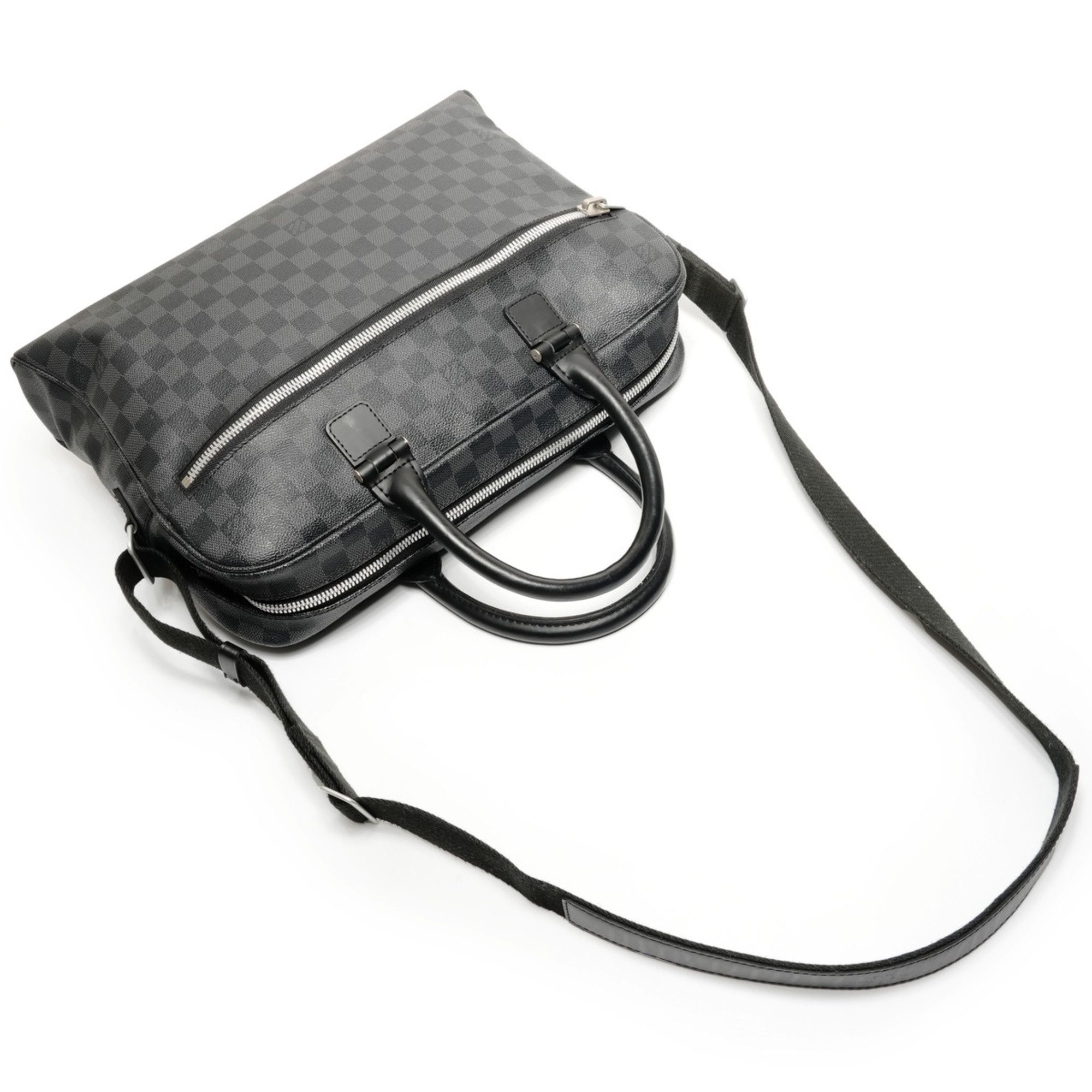Louis Vuitton Louis Vuitton 2017 Damier Graphite Horizon Shoulder Bag in Black (WS27117) Size ONE SIZE - 8 Thumbnail