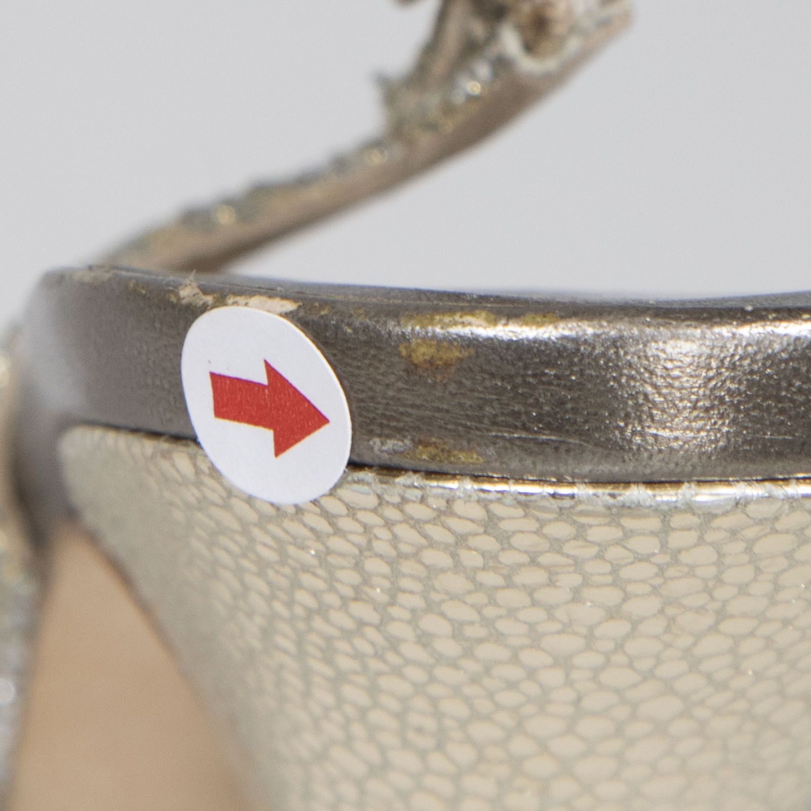 Jimmy Choo Silver Glitter & Gold Leather Heels Size US 10 / IT 40 - 7 Thumbnail