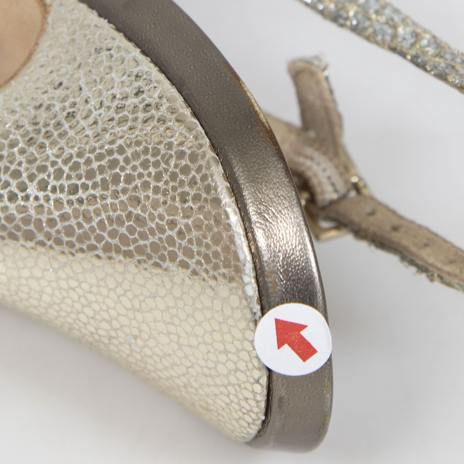 Jimmy Choo Silver Glitter & Gold Leather Heels Size US 10 / IT 40 - 11 Thumbnail