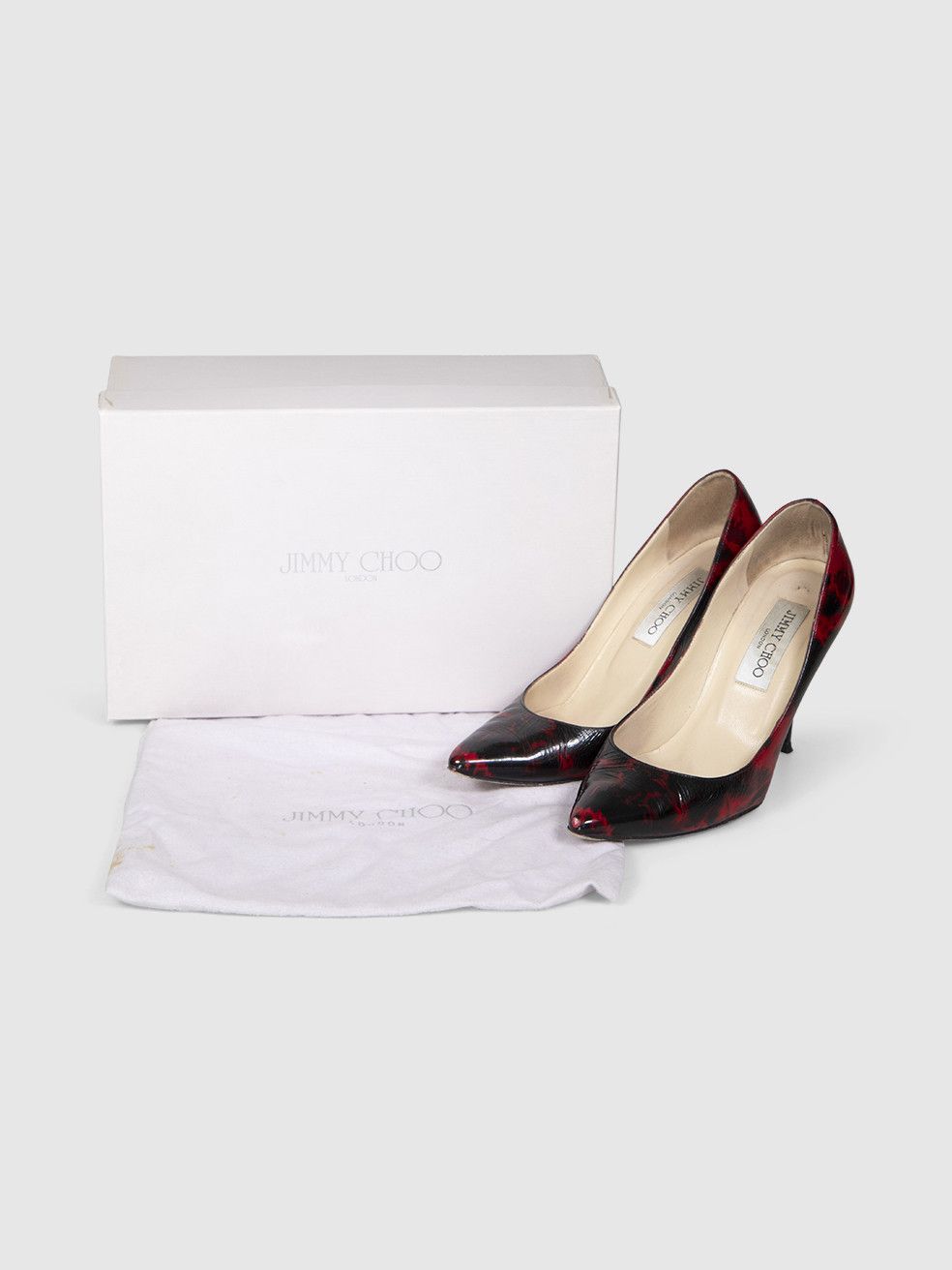 Jimmy Choo Black & Red Patent Romy Pumps Size US 6 / IT 36 - 3 Thumbnail