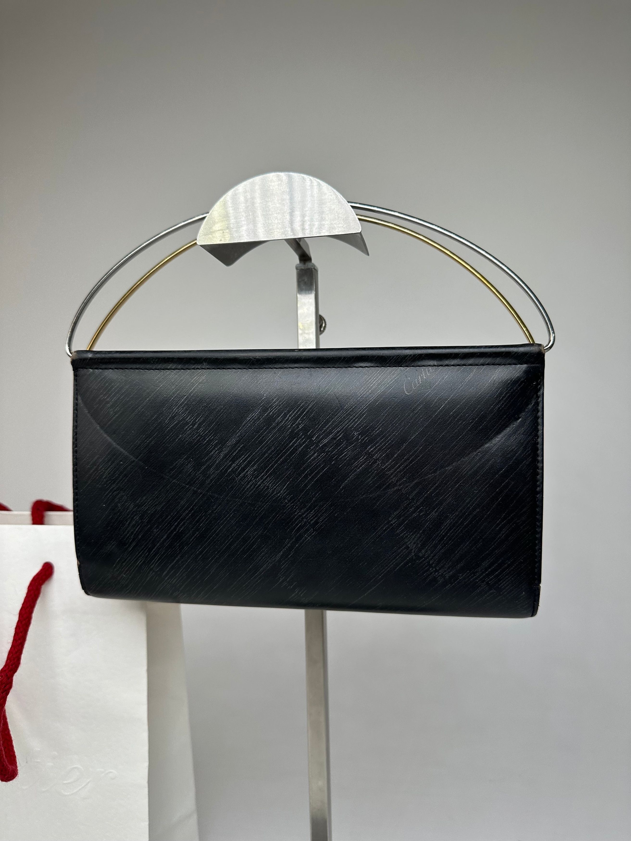 Cartier Vintage Monogram Leather Mini Handbag / Wallet Black Size ONE SIZE - 13 Thumbnail
