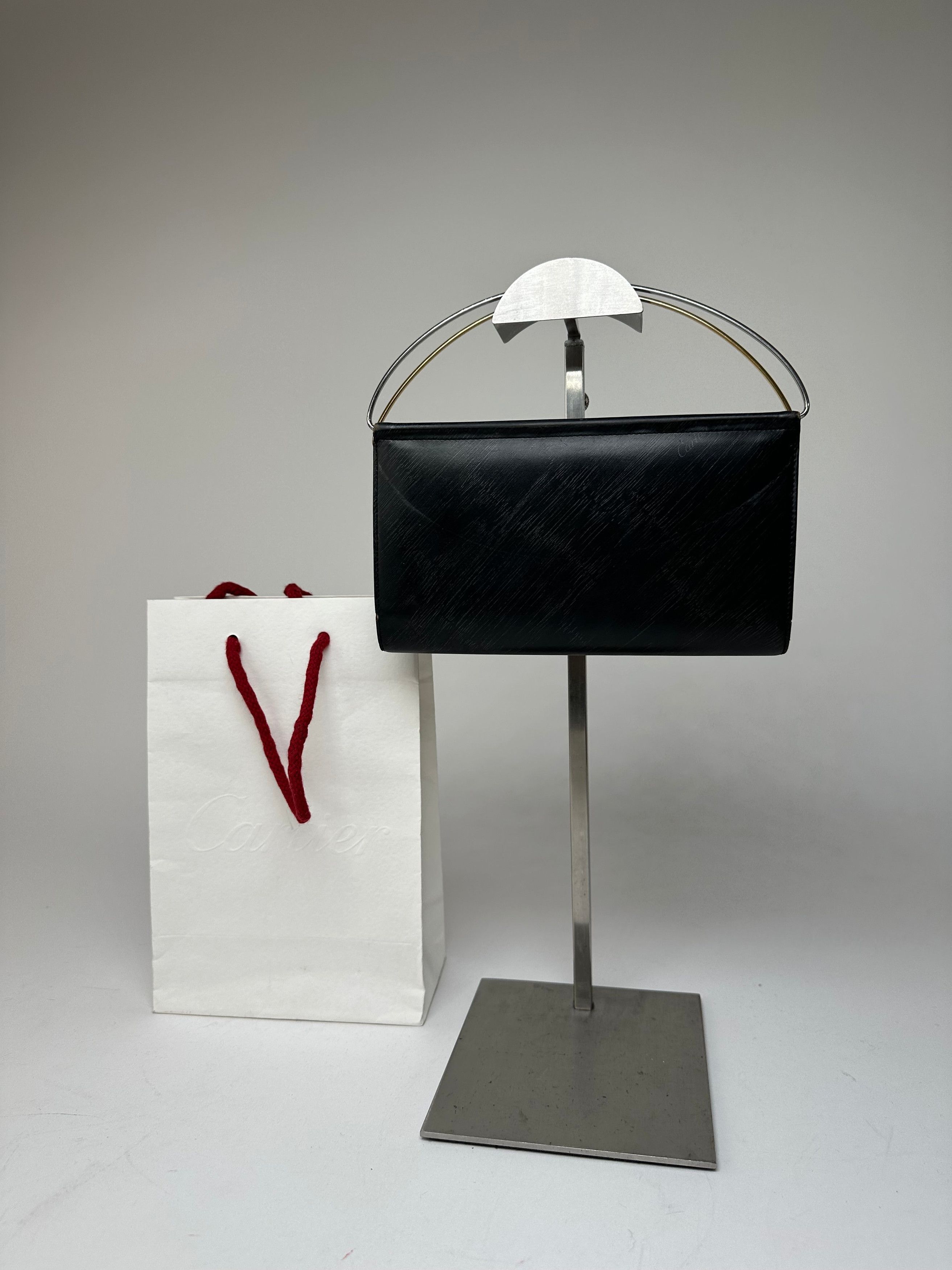 Cartier Vintage Monogram Leather Mini Handbag / Wallet Black Size ONE SIZE - 2 Thumbnail
