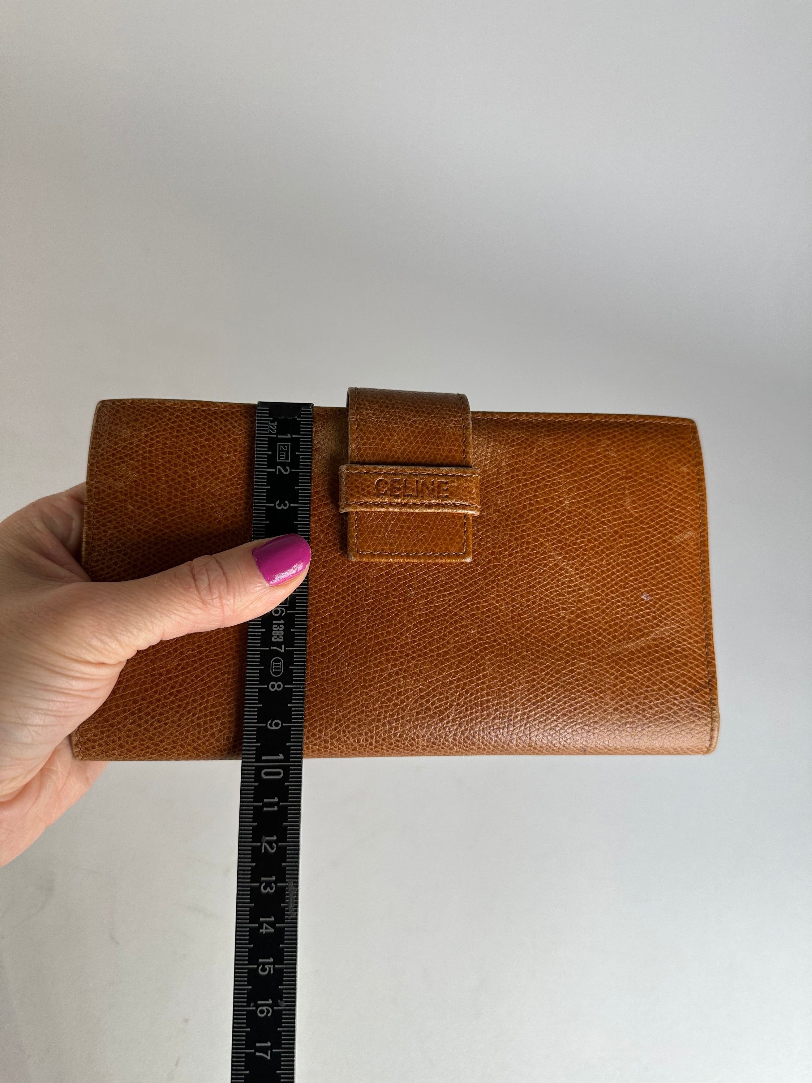 Celine Vintage Paris Snake Emblossed Long Leather wallet Brown Size ONE SIZE - 10 Thumbnail
