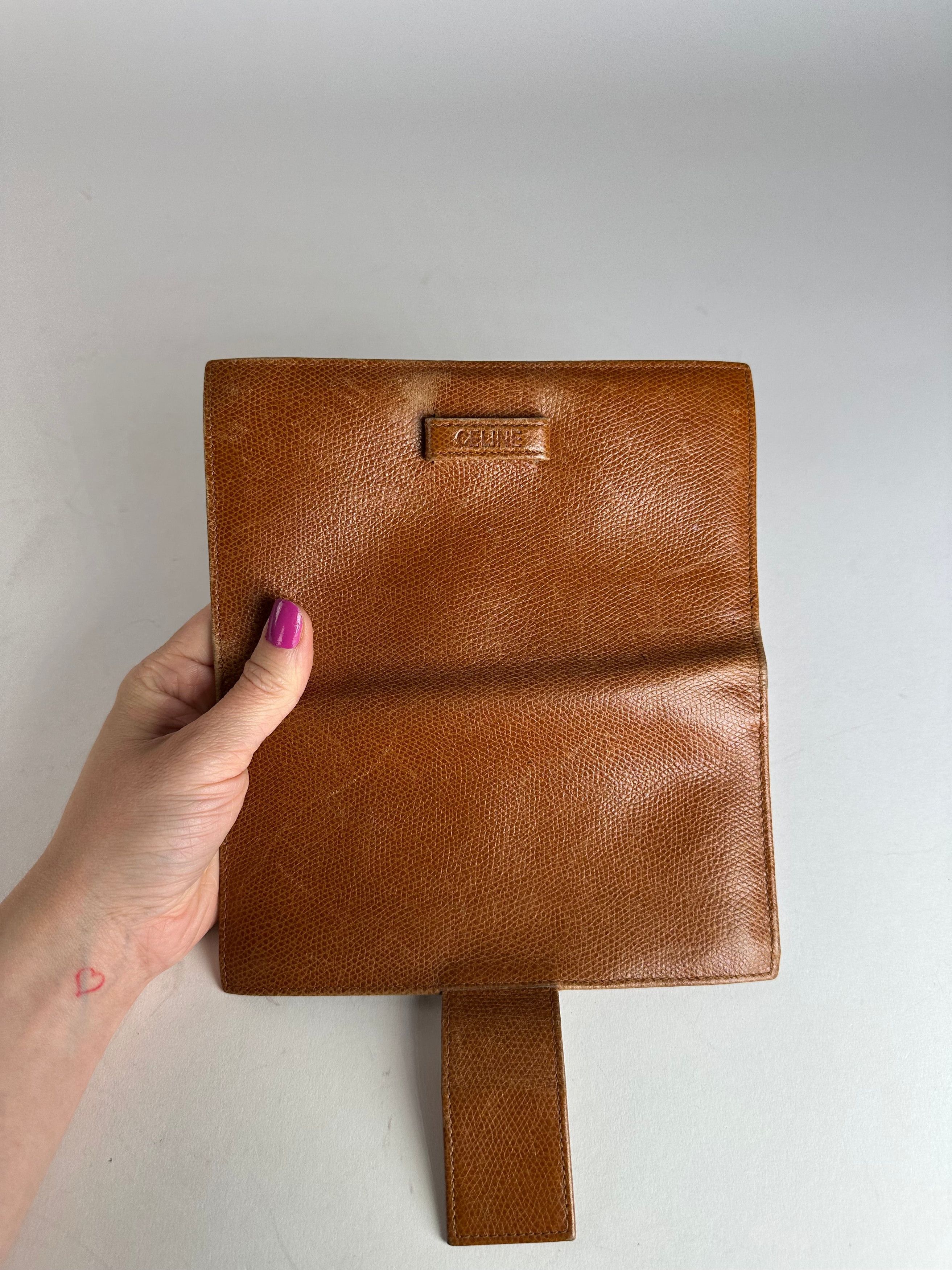 Celine Vintage Paris Snake Emblossed Long Leather wallet Brown Size ONE SIZE - 7 Thumbnail