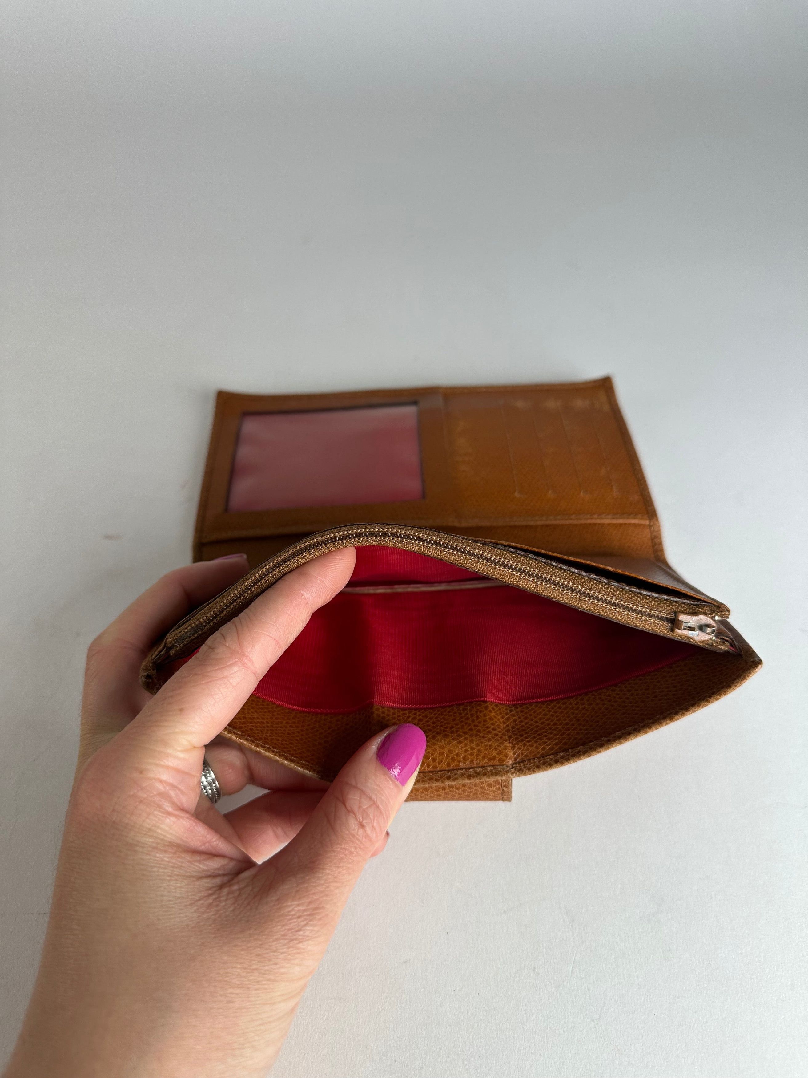 Celine Vintage Paris Snake Emblossed Long Leather wallet Brown Size ONE SIZE - 5 Thumbnail