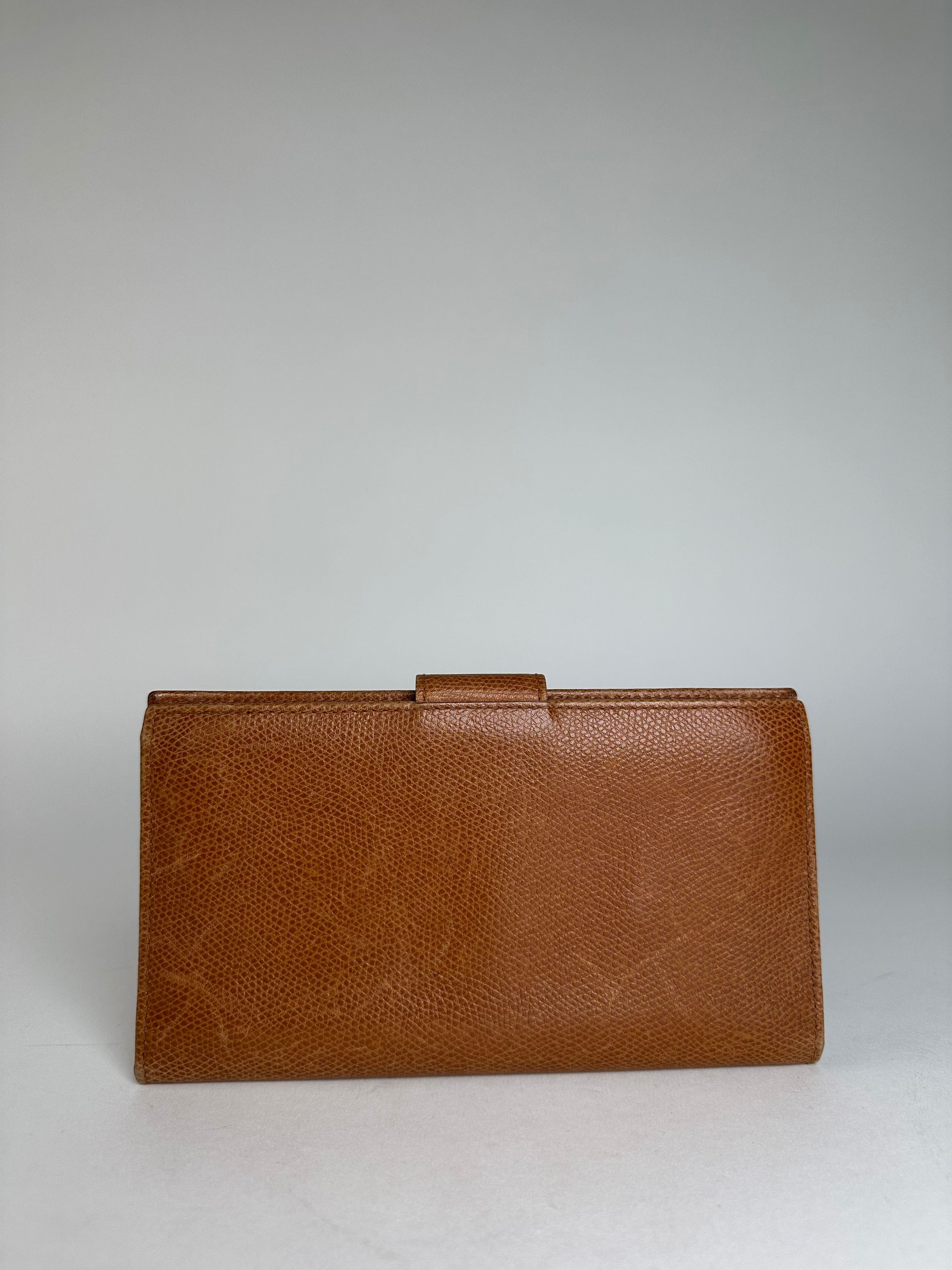 Celine Vintage Paris Snake Emblossed Long Leather wallet Brown Size ONE SIZE - 2 Thumbnail