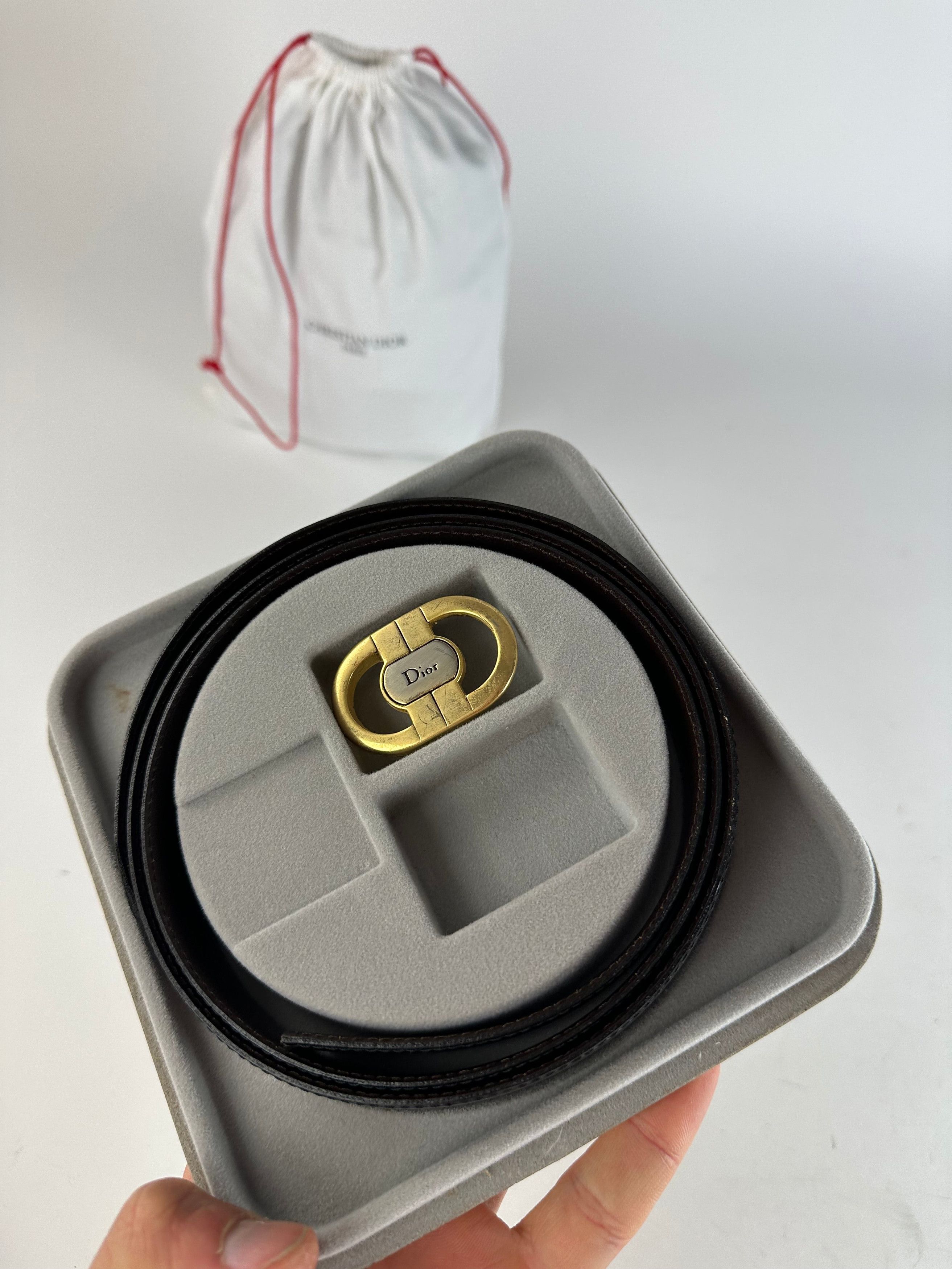 Dior Vintage Reversible Belt Black Brown Size ONE SIZE - 11 Thumbnail