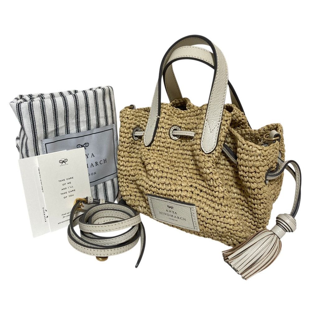 Other Other Anya Hindmarch Small Drawstring Raffia Tote Bag Plant-based Tote Bag DUTY FREE for USA Size ONE SIZE - 14 Thumbnail