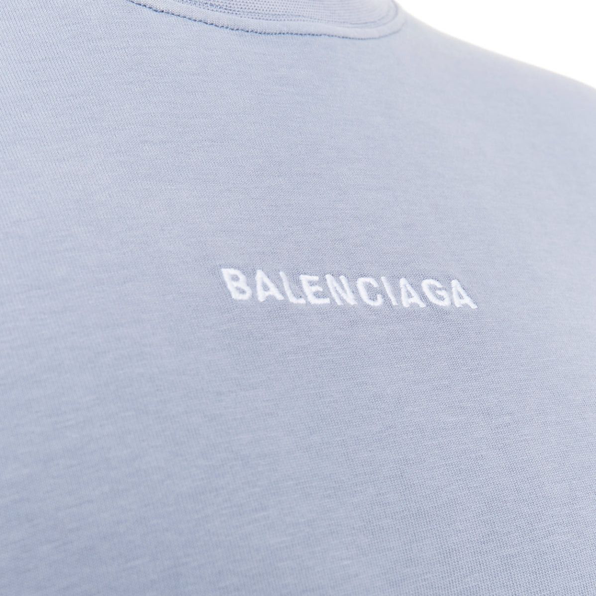 Balenciaga BALENCIAGA 2020 100% wool washed blue logo print crew neck oversized tshirt M Size US M / EU 48-50 / 2 - 2 Thumbnail