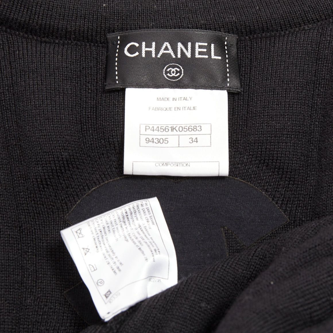 Chanel CHANEL 100% wool black metallic coated CC logo back tubular padded biker jacket FR34 XS Size XS / US 0-2 / IT 36-38 - 12 Thumbnail