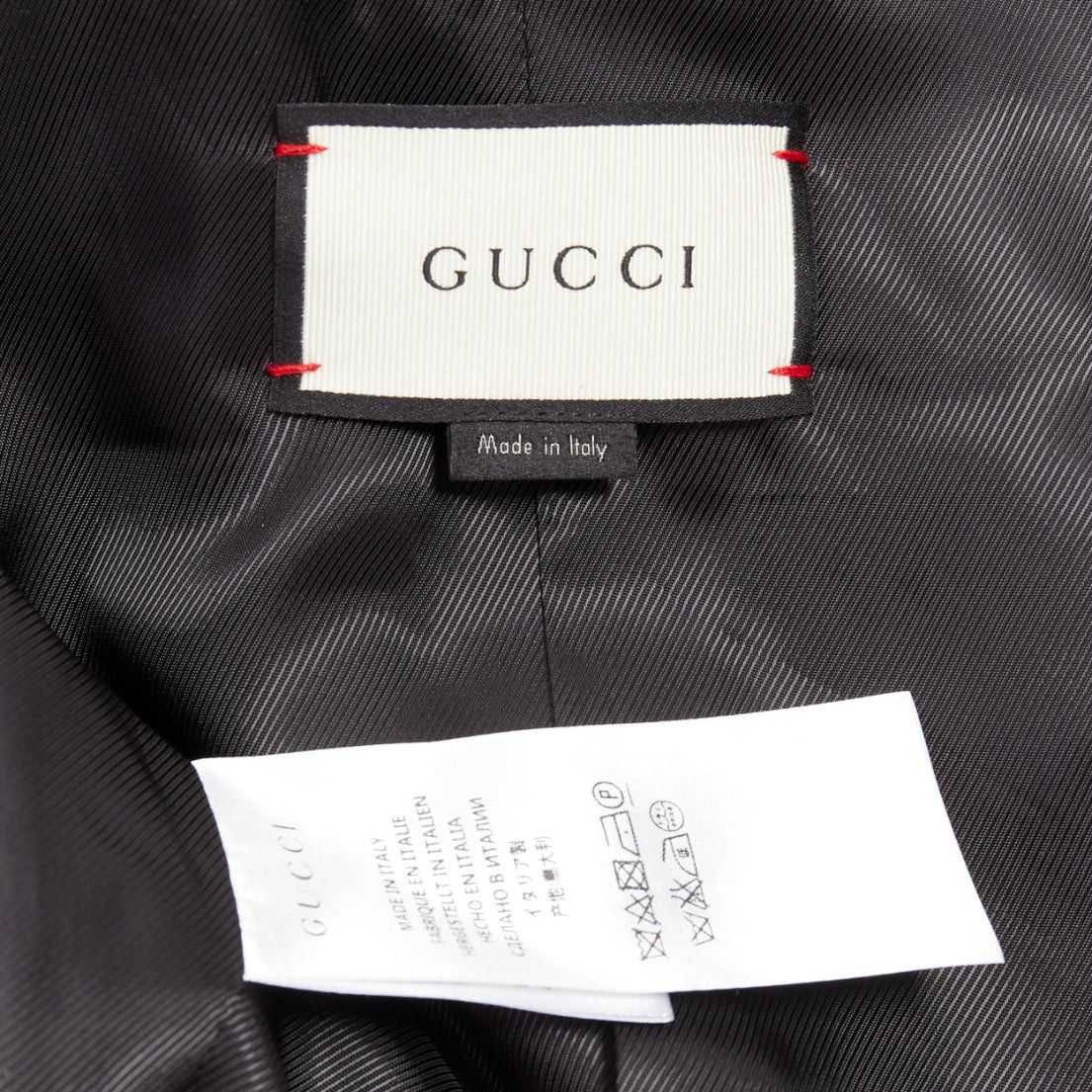 Gucci GUCCI 2015 black wool GG pearl button collared pocketed coat IT36 XXS Size XS / US 0-2 / IT 36-38 - 9 Thumbnail