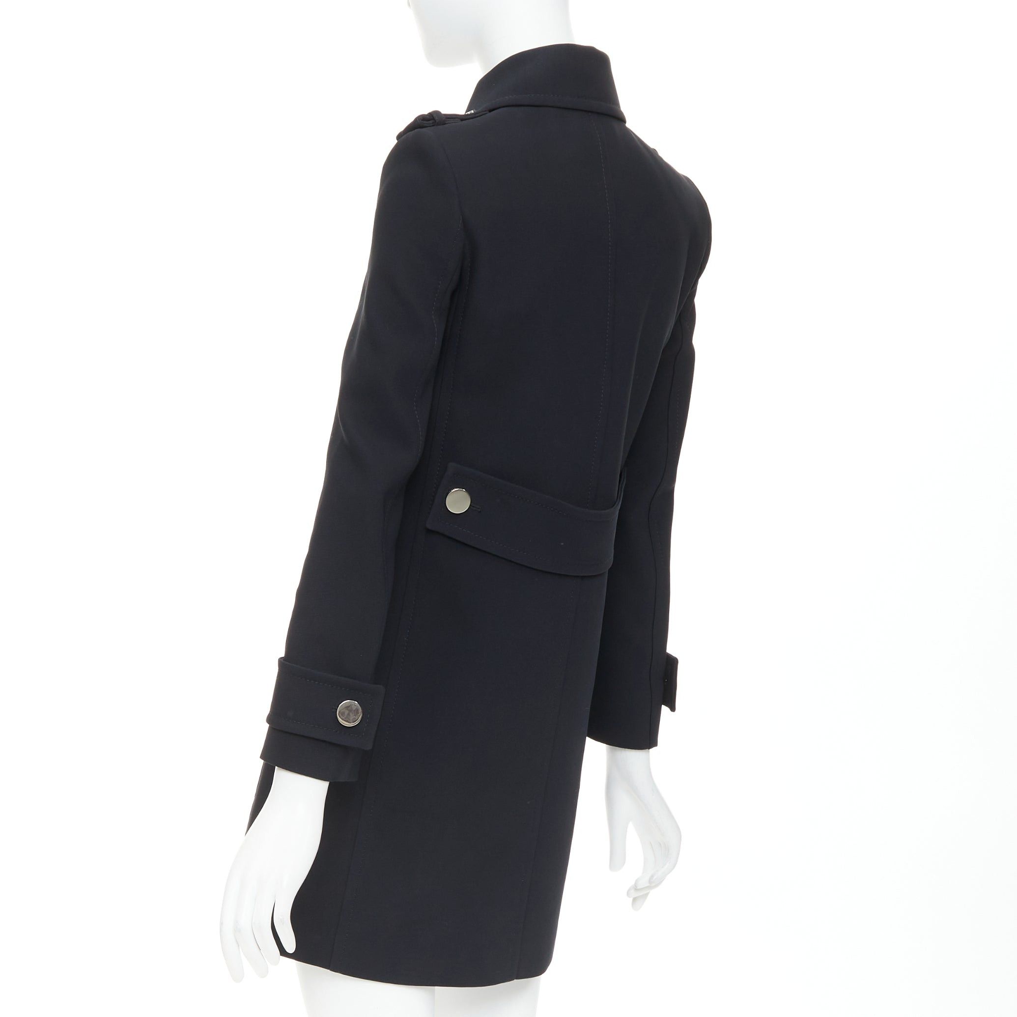 Gucci GUCCI black silver mirrored buttons double breasted military coat IT36 XXS Size XS / US 0-2 / IT 36-38 - 7 Thumbnail