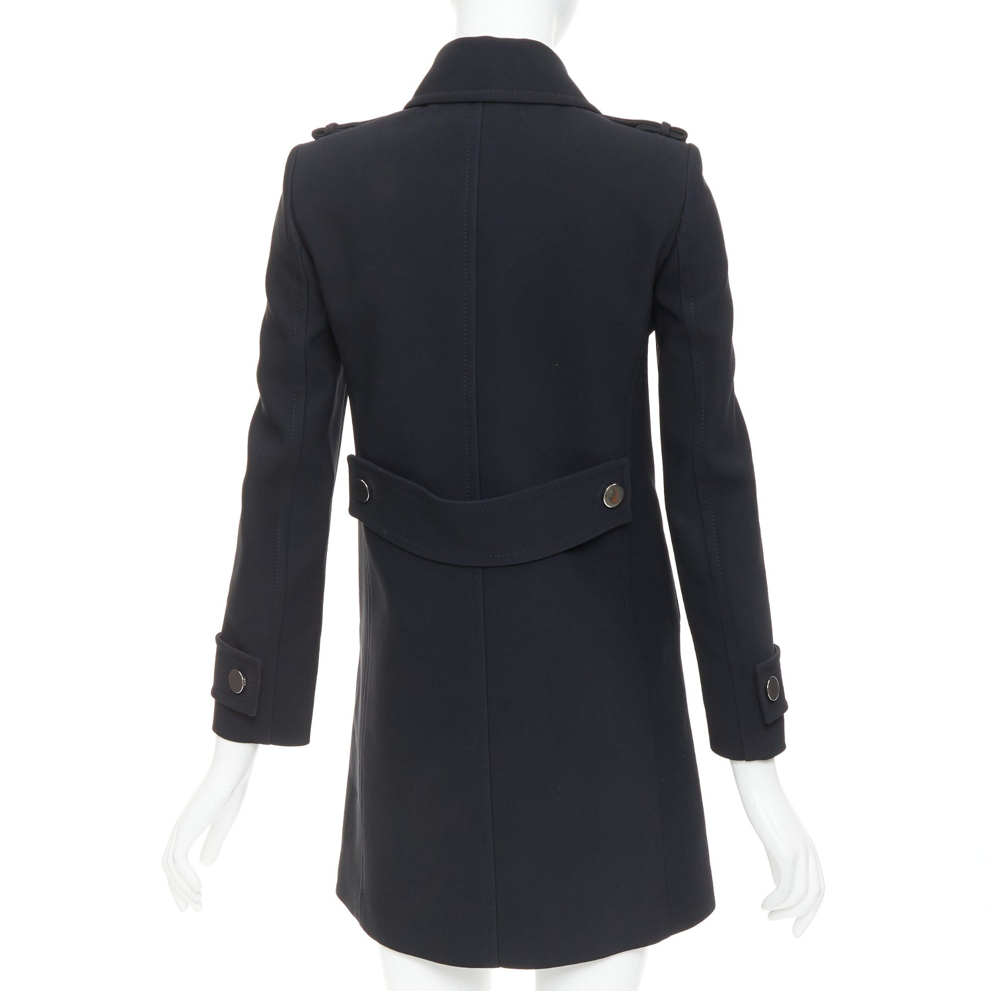 Gucci GUCCI black silver mirrored buttons double breasted military coat IT36 XXS Size XS / US 0-2 / IT 36-38 - 6 Thumbnail
