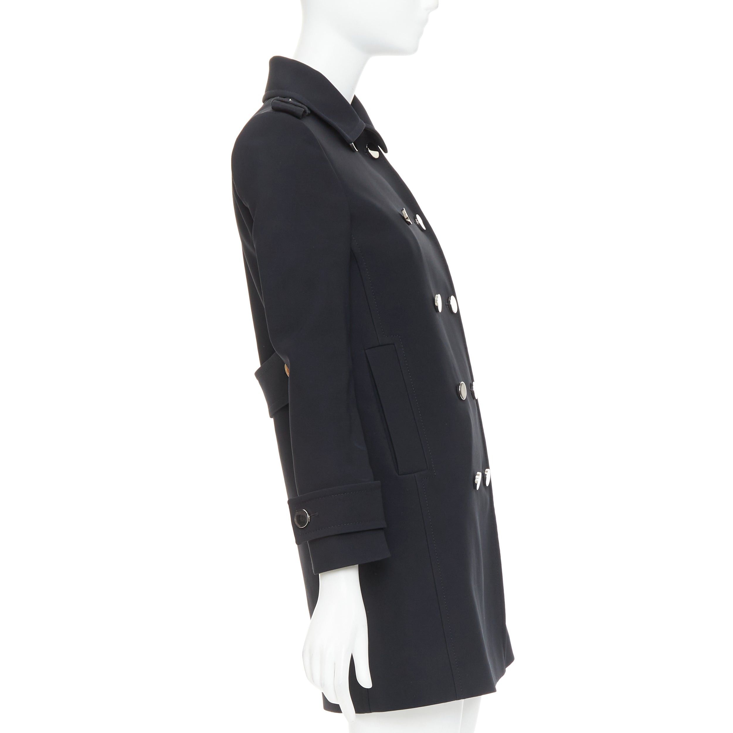 Gucci GUCCI black silver mirrored buttons double breasted military coat IT36 XXS Size XS / US 0-2 / IT 36-38 - 5 Thumbnail