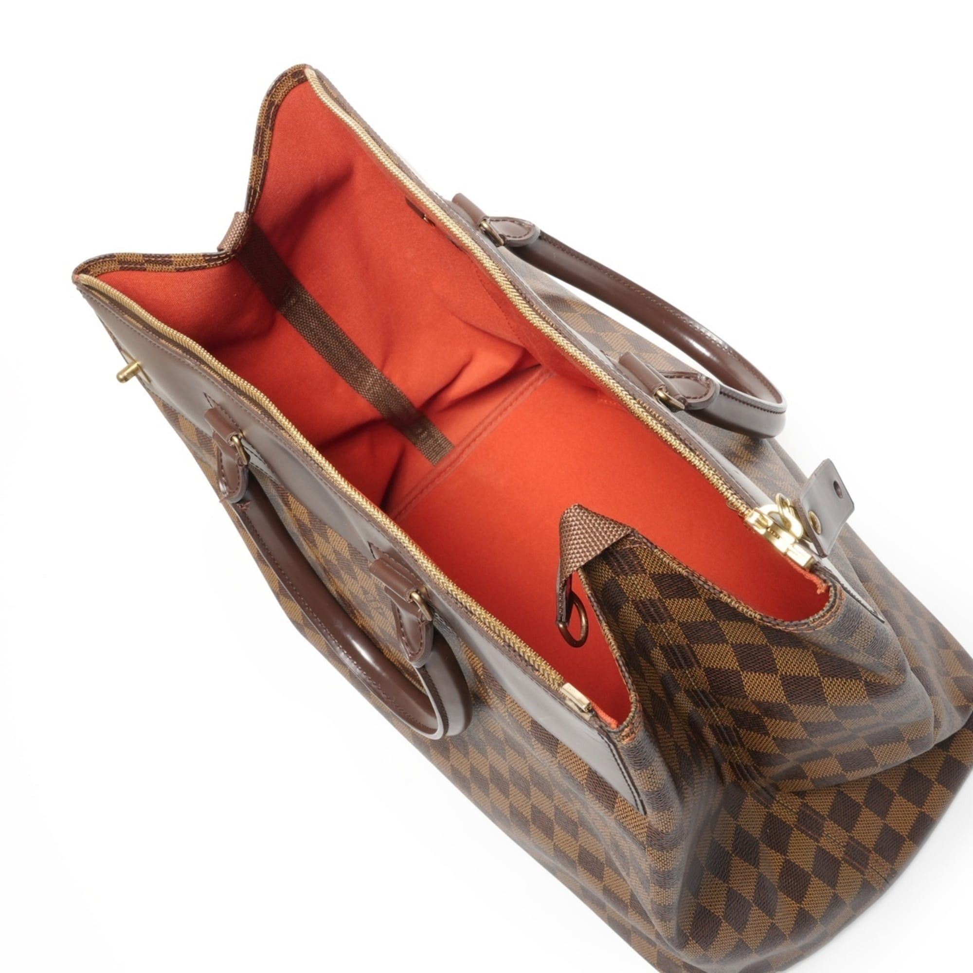 Louis Vuitton Louis Vuitton 2005 Damier Greenwich PM Boston Bag, Brown, WS27113 Size ONE SIZE - 10 Thumbnail