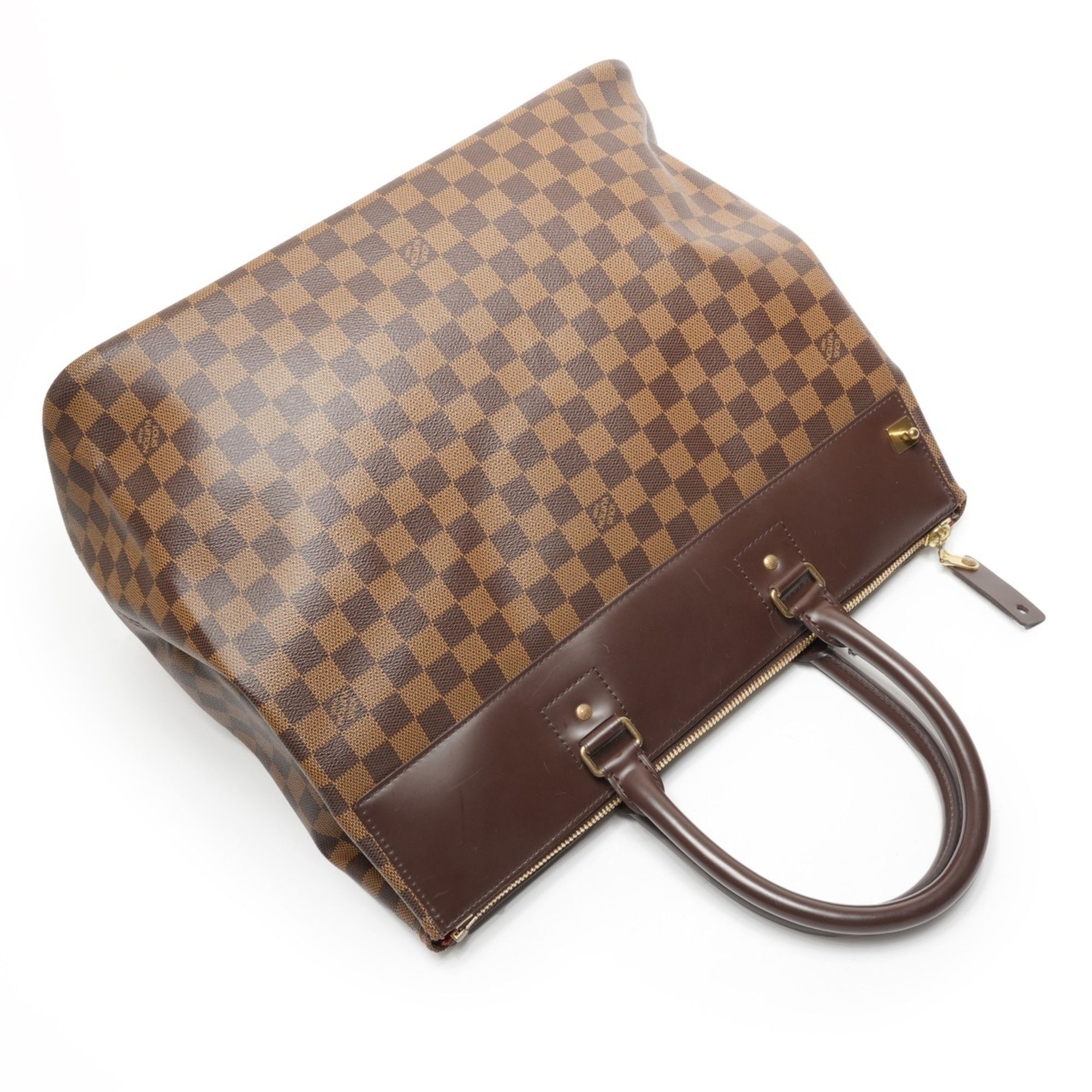 Louis Vuitton Louis Vuitton 2005 Damier Greenwich PM Boston Bag, Brown, WS27113 Size ONE SIZE - 8 Thumbnail
