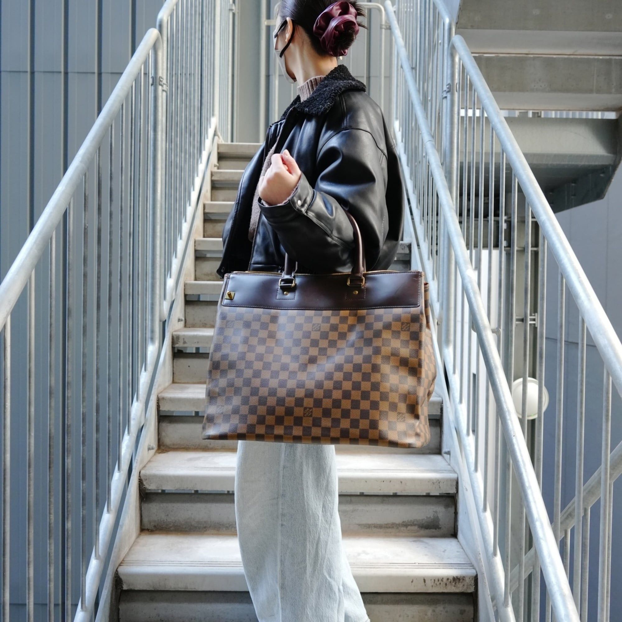 Louis Vuitton Louis Vuitton 2005 Damier Greenwich PM Boston Bag, Brown, WS27113 Size ONE SIZE - 12 Thumbnail