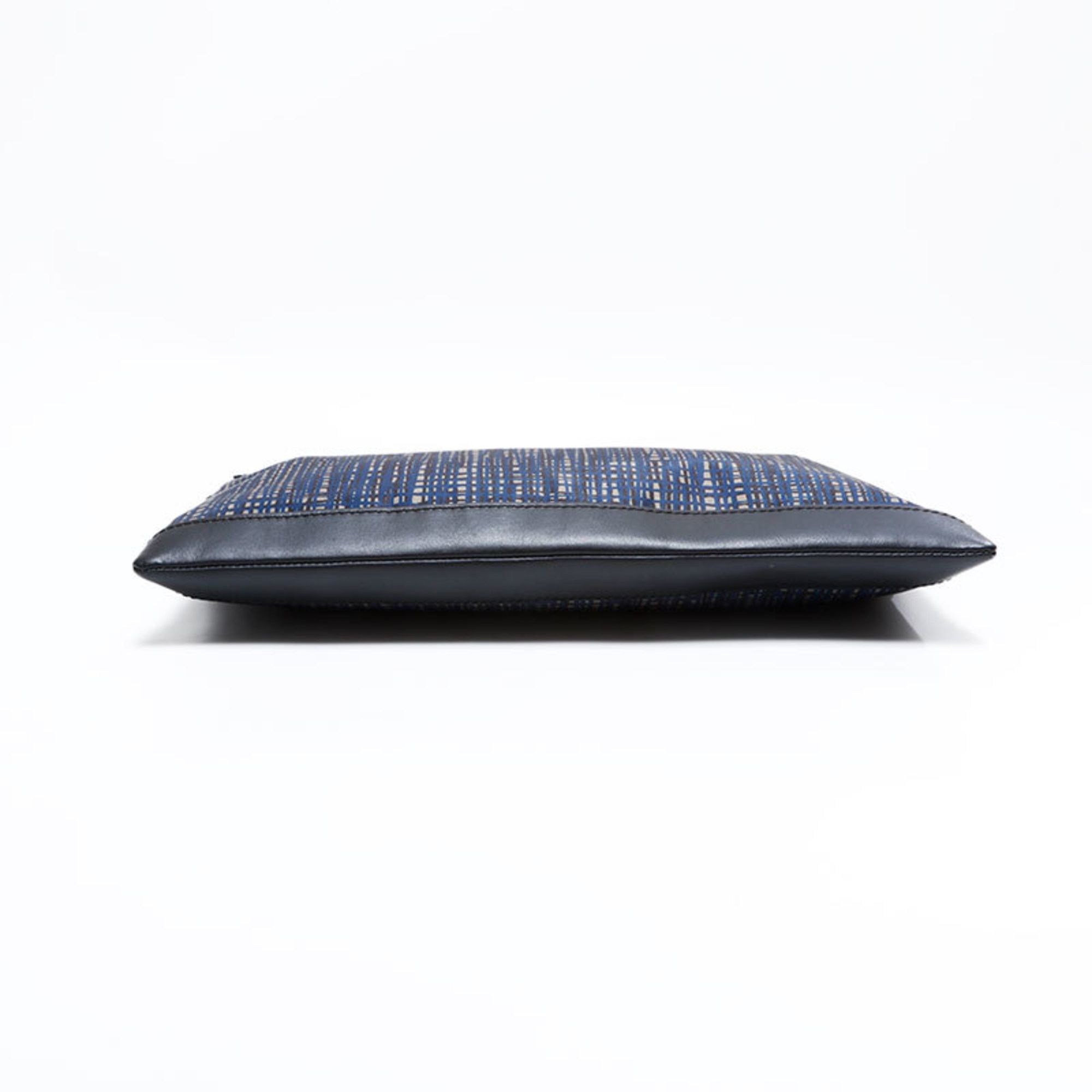 Balenciaga Balenciaga Clip Nylon Check Clutch Bag, Navy, WS22723 Size ONE SIZE - 7 Thumbnail
