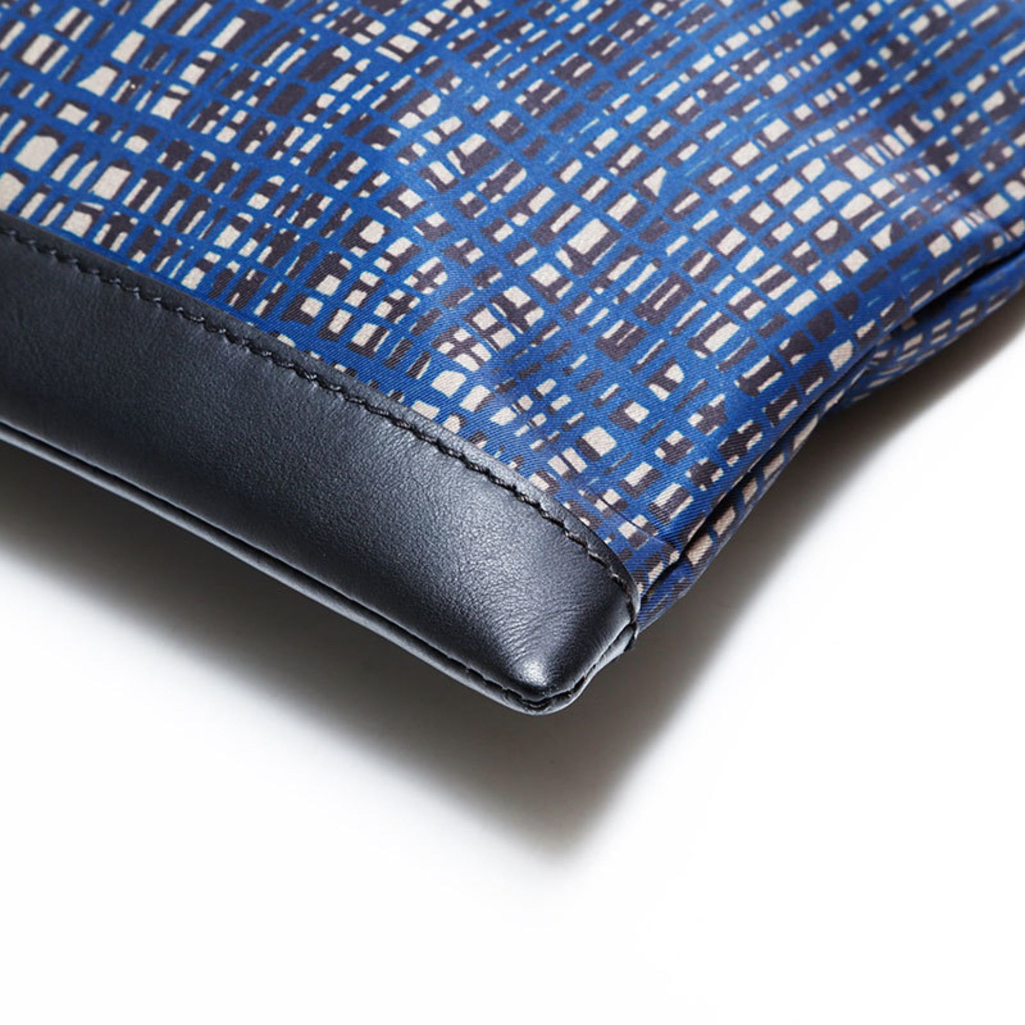 Balenciaga Balenciaga Clip Nylon Check Clutch Bag, Navy, WS22723 Size ONE SIZE - 6 Thumbnail