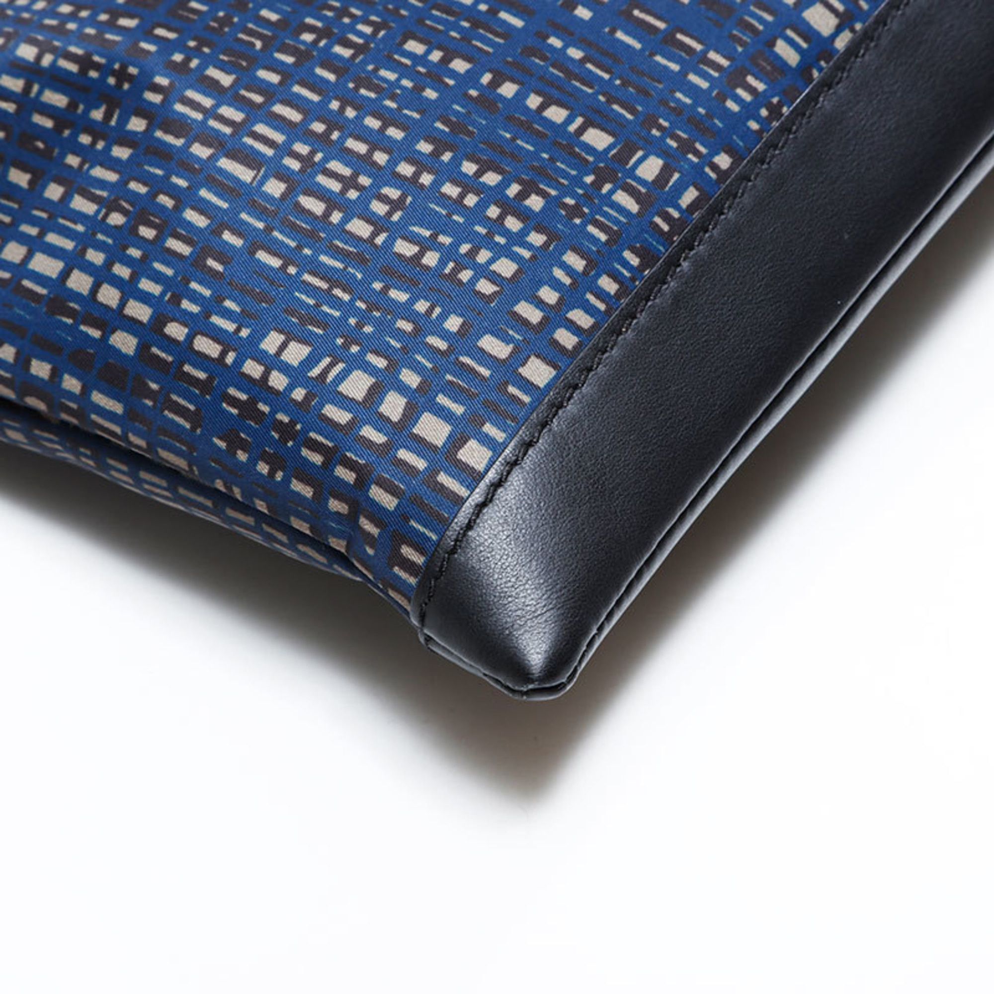 Balenciaga Balenciaga Clip Nylon Check Clutch Bag, Navy, WS22723 Size ONE SIZE - 5 Thumbnail