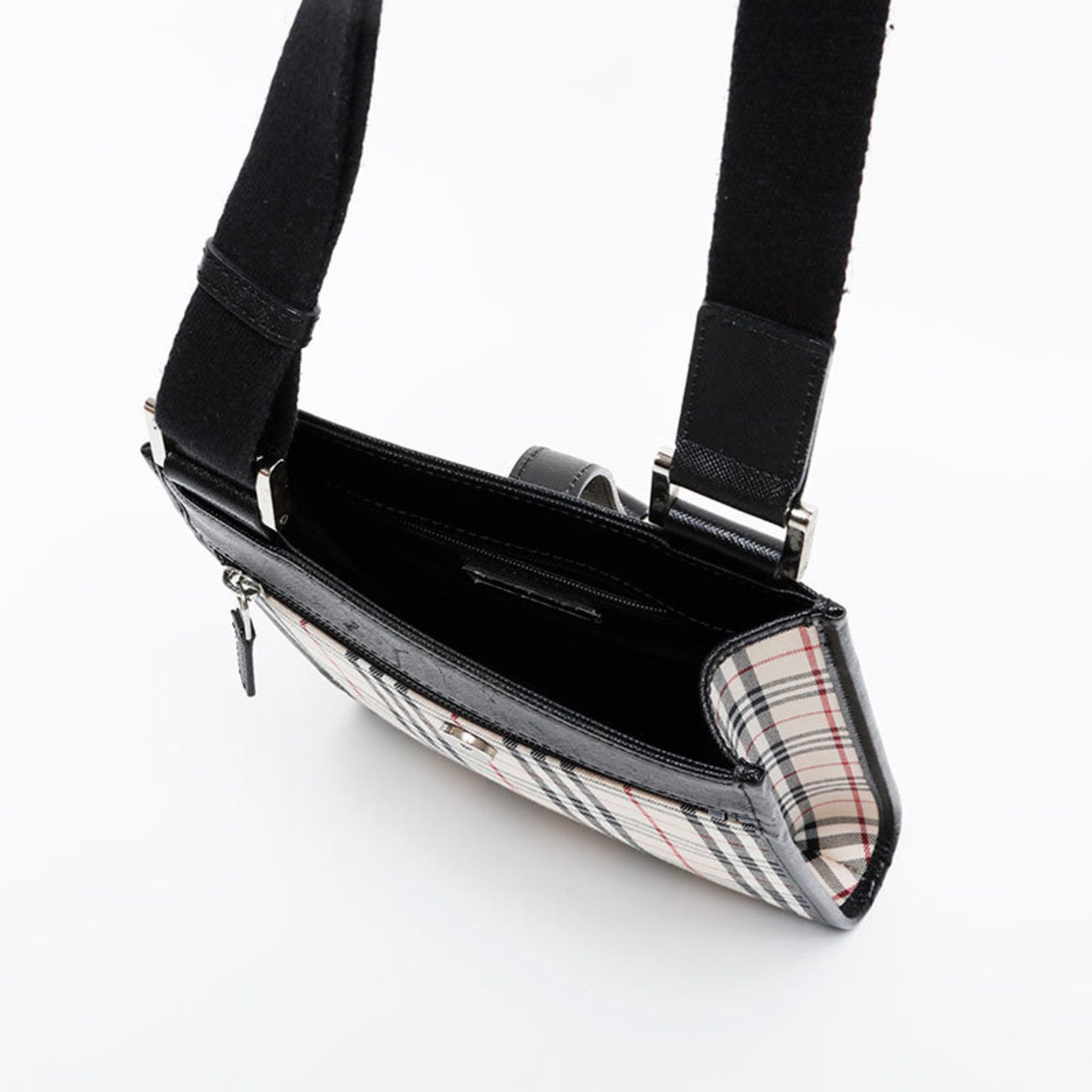 Burberry Burberry Check Canvas and Leather Shoulder Bag, Beige, WS21612 Size ONE SIZE - 10 Thumbnail
