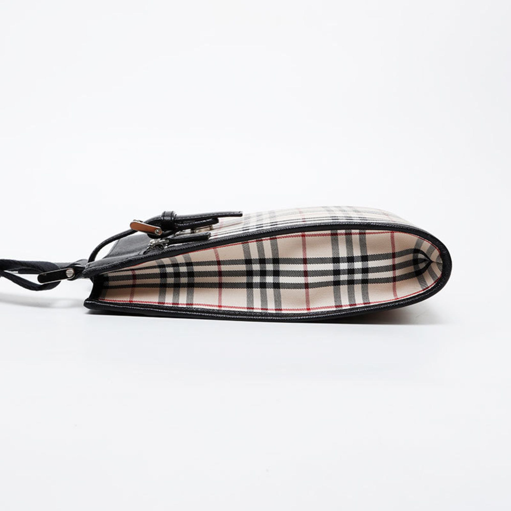 Burberry Burberry Check Canvas and Leather Shoulder Bag, Beige, WS21612 Size ONE SIZE - 3 Thumbnail