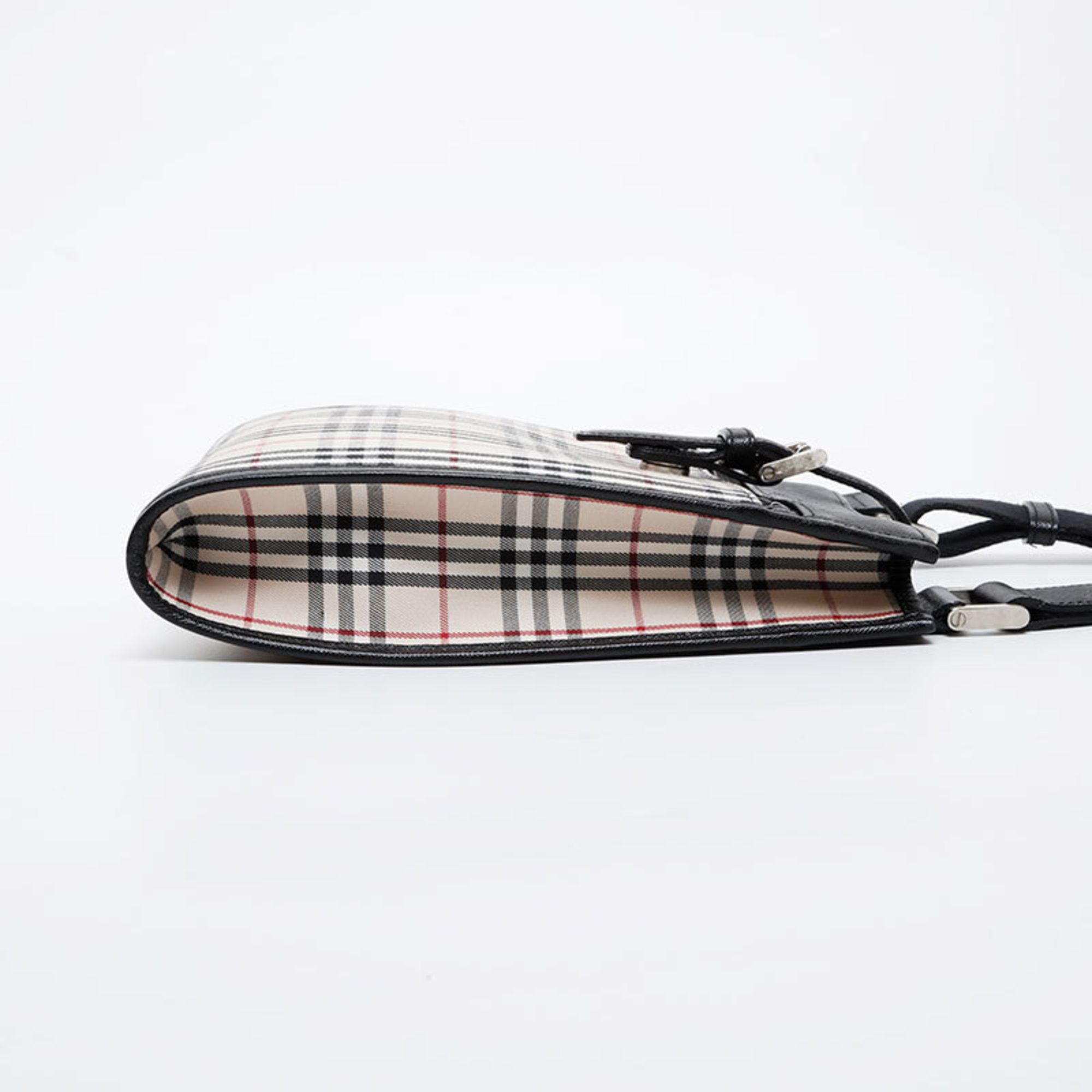 Burberry Burberry Check Canvas and Leather Shoulder Bag, Beige, WS21612 Size ONE SIZE - 4 Thumbnail